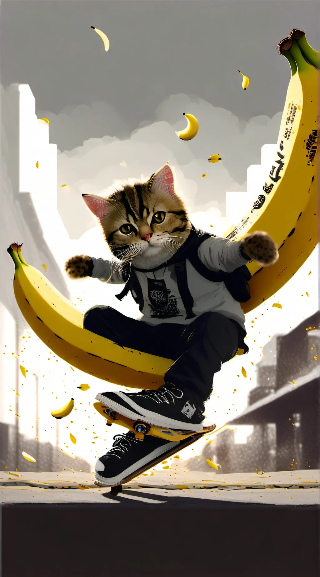 ai character: Bannana cat background