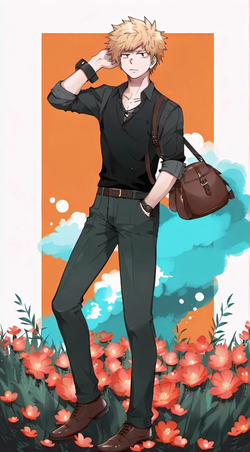 ai character: bakugo katsuki🔥 background