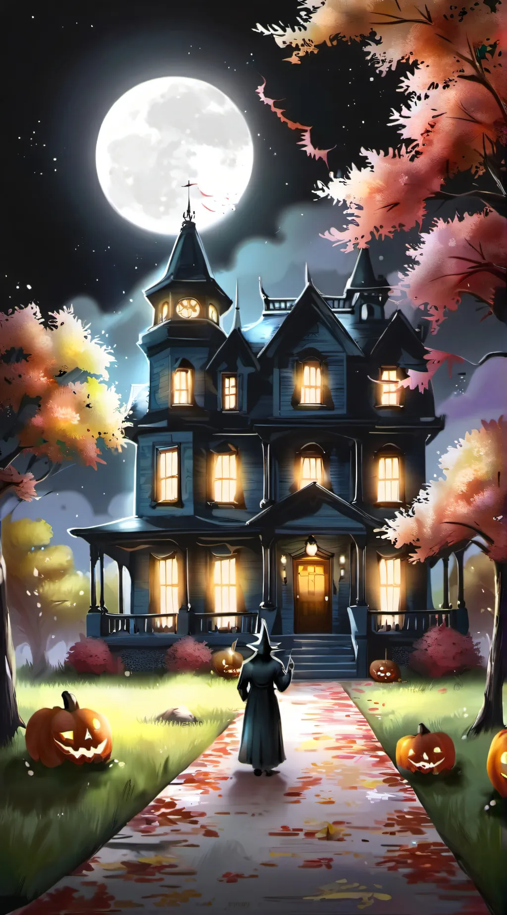 ai character: Mha Halloween background