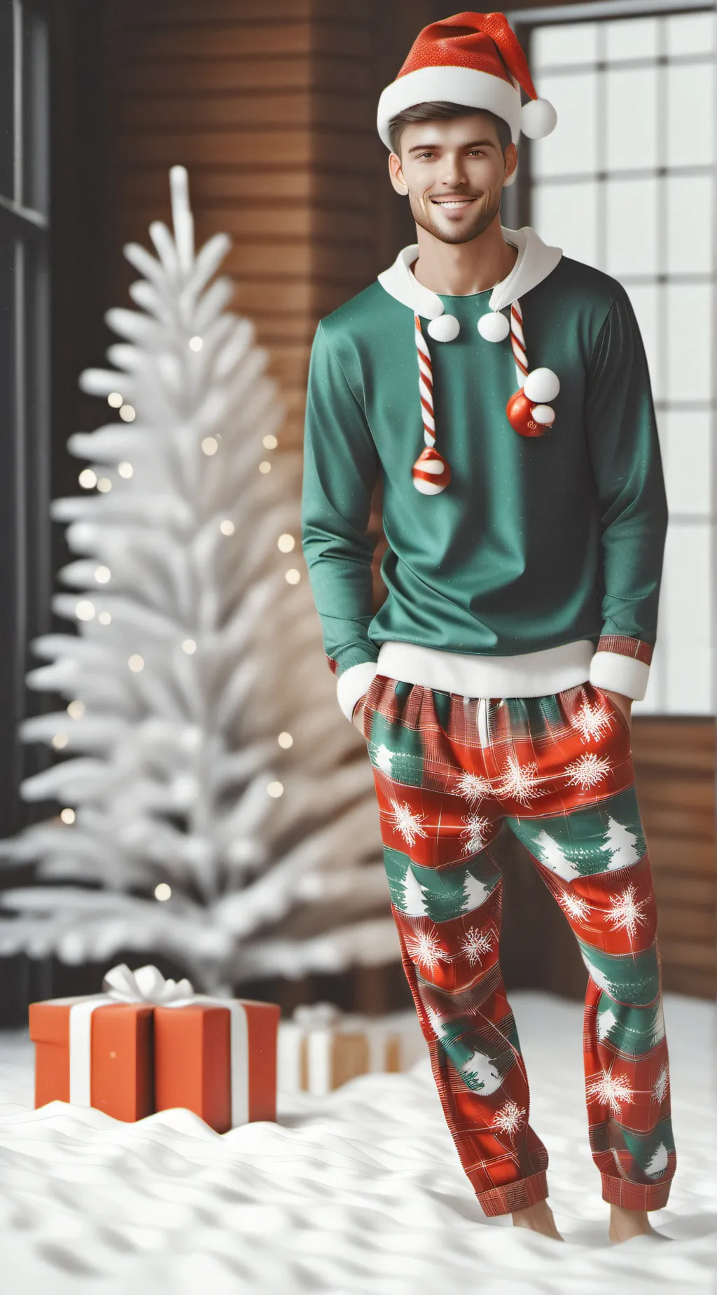 ai character: Joel (Christmas ed background