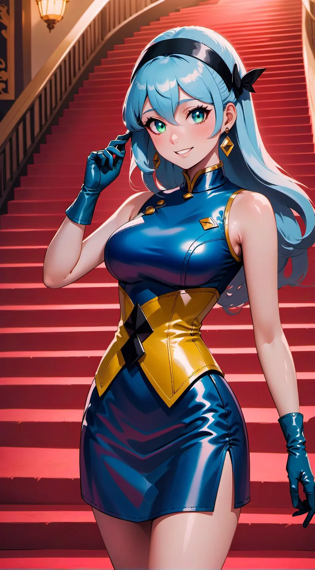 ai character: Blue background