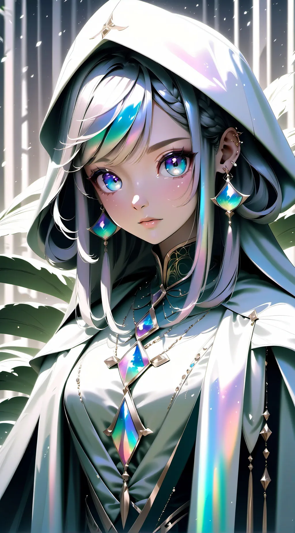 ai character: Rainbow background