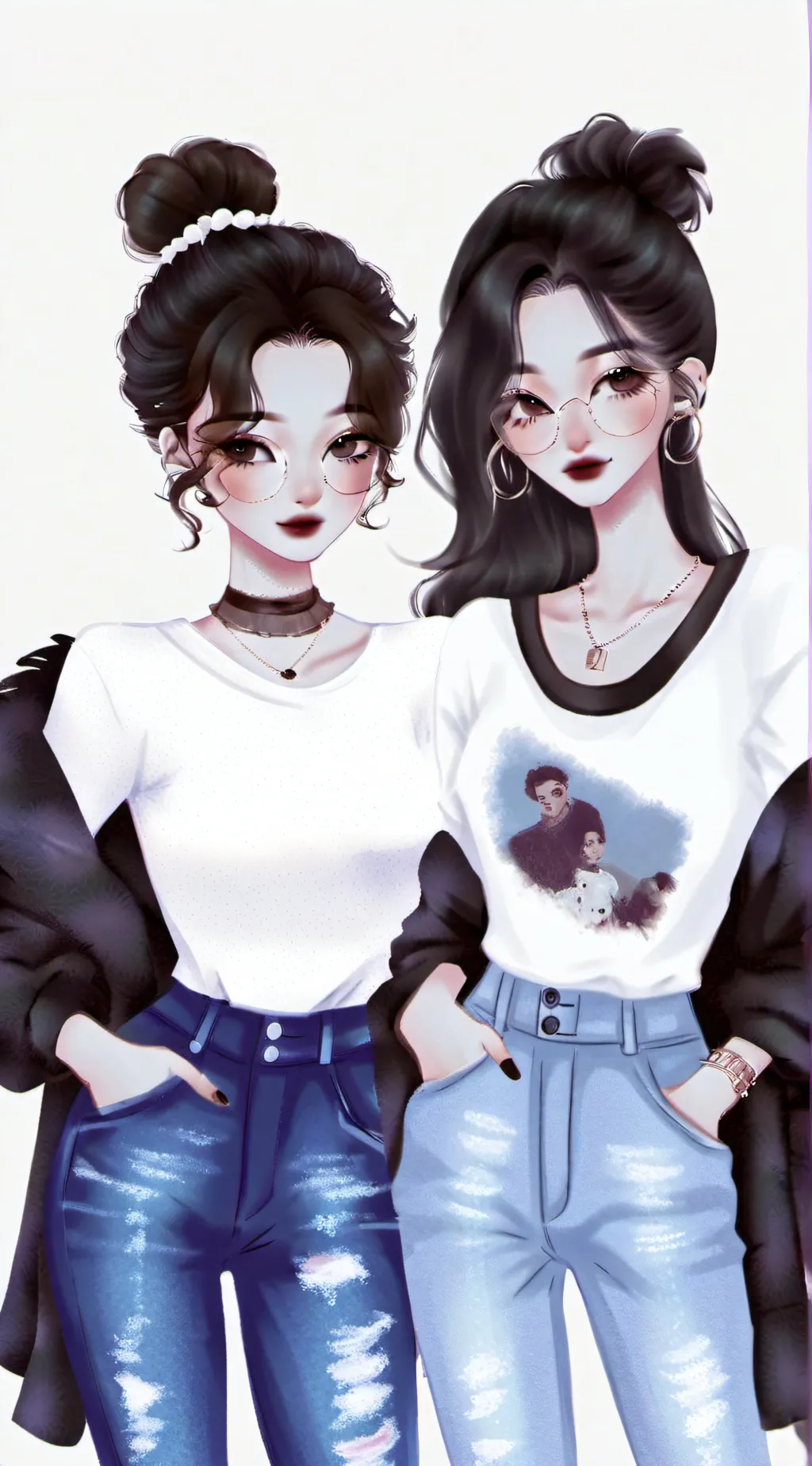 ai character: LISA AND ROSÉ background