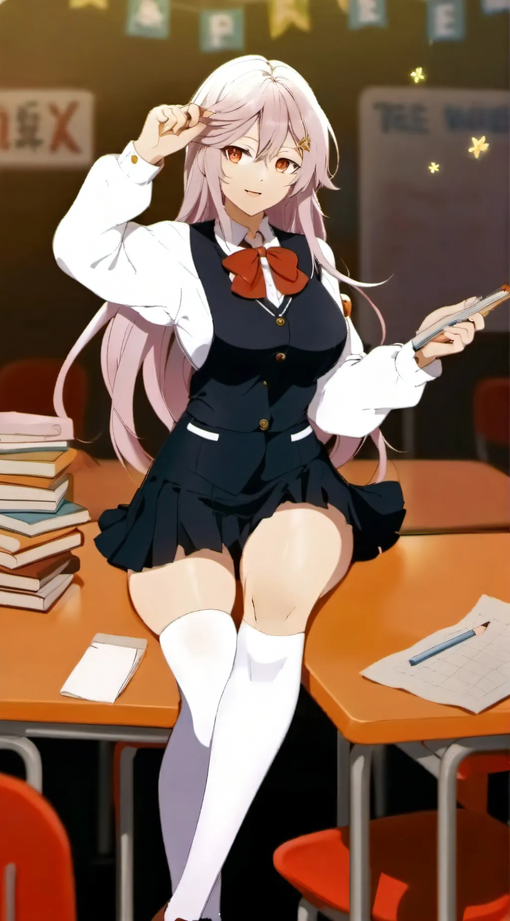 ai character: Miss Apple background