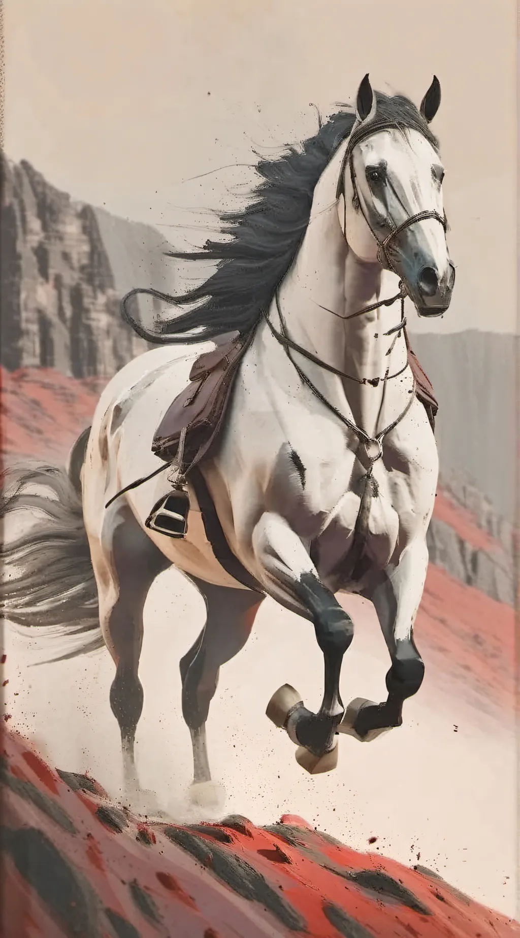 ai character: pregnant horse  background