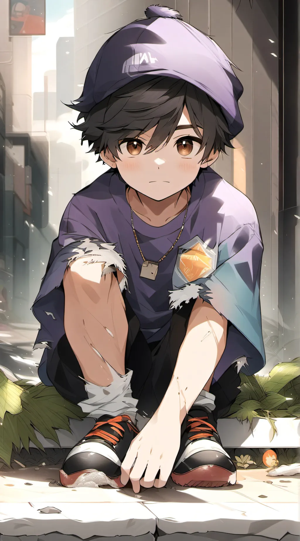 ai character: BLUE background