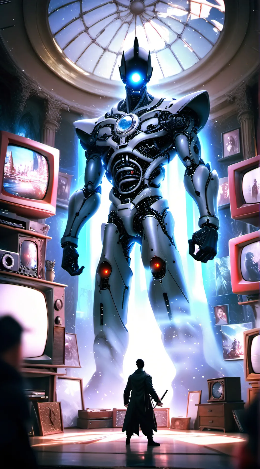 ai character: titan tv man background