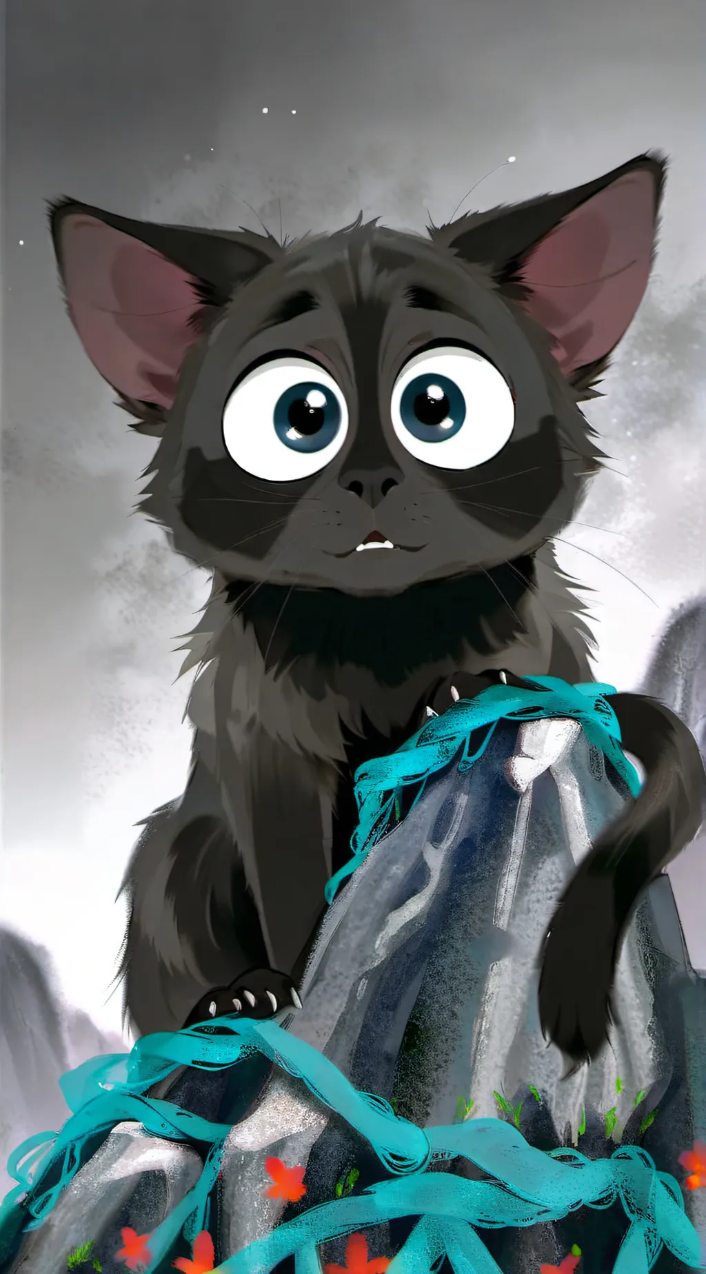 ai character: Gray background