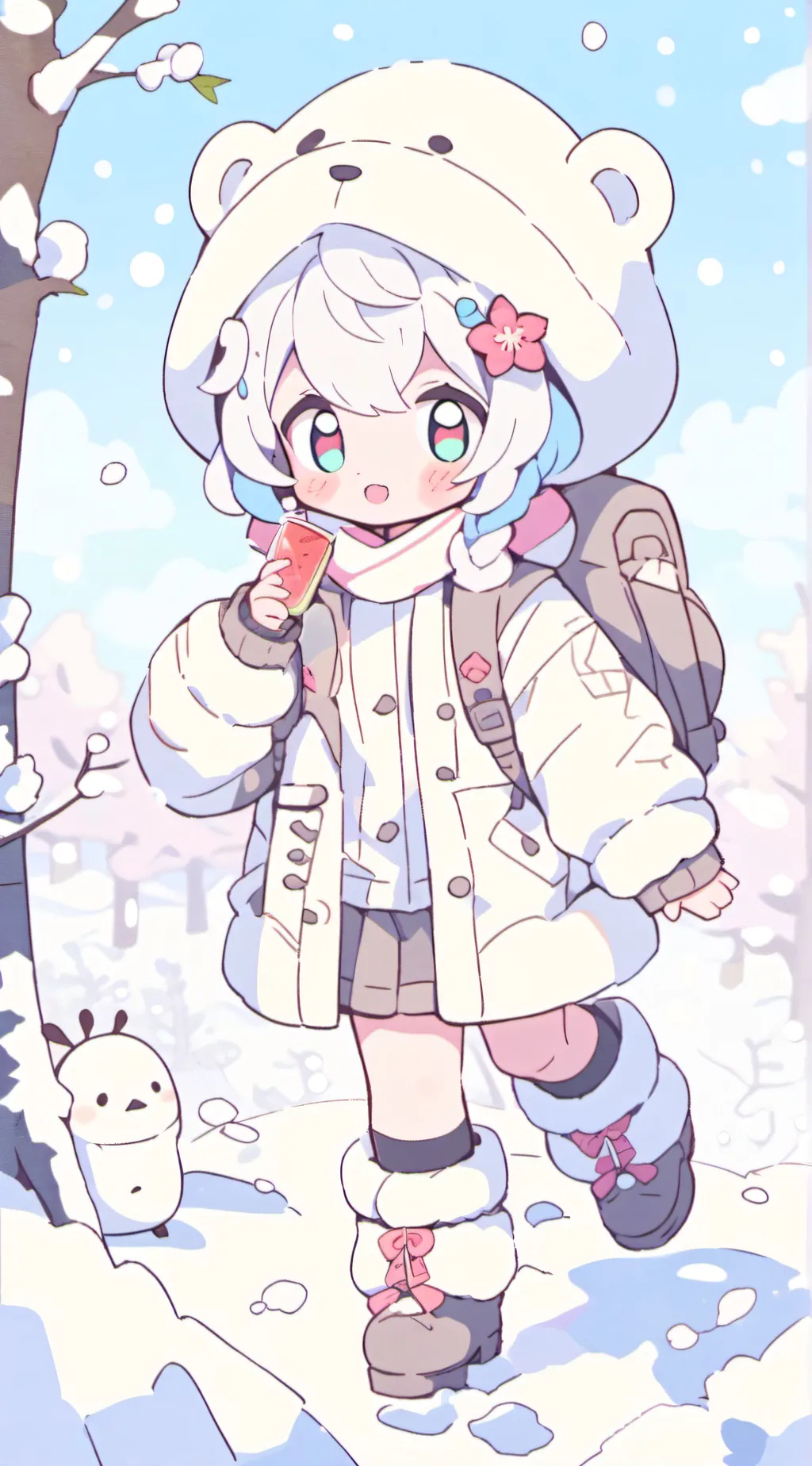 ai character: MM2 SNOW DAY background