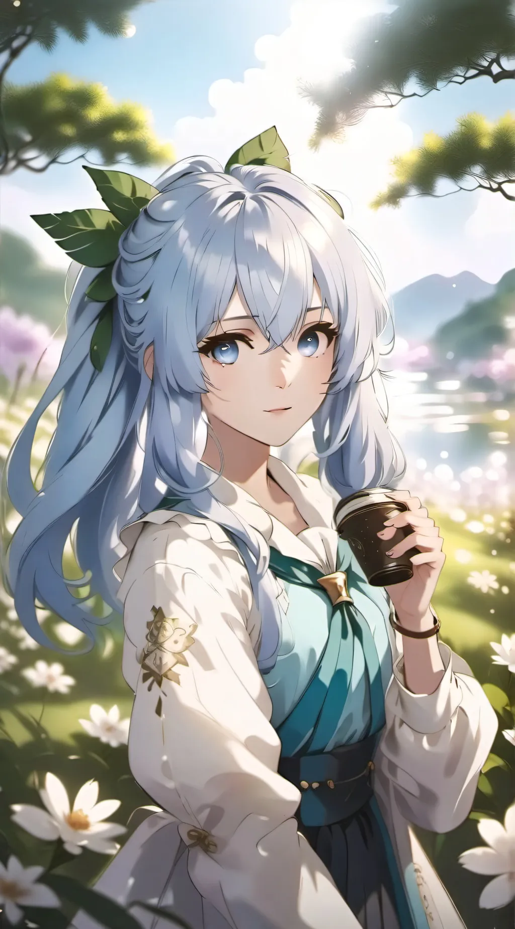 ai character: Katie💙🩵 background