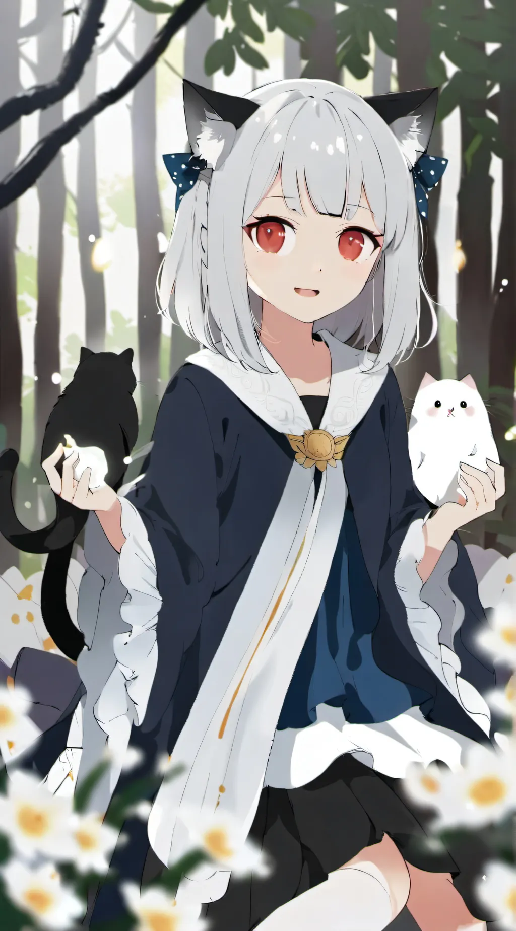 ai character: fake cat Goddess  background