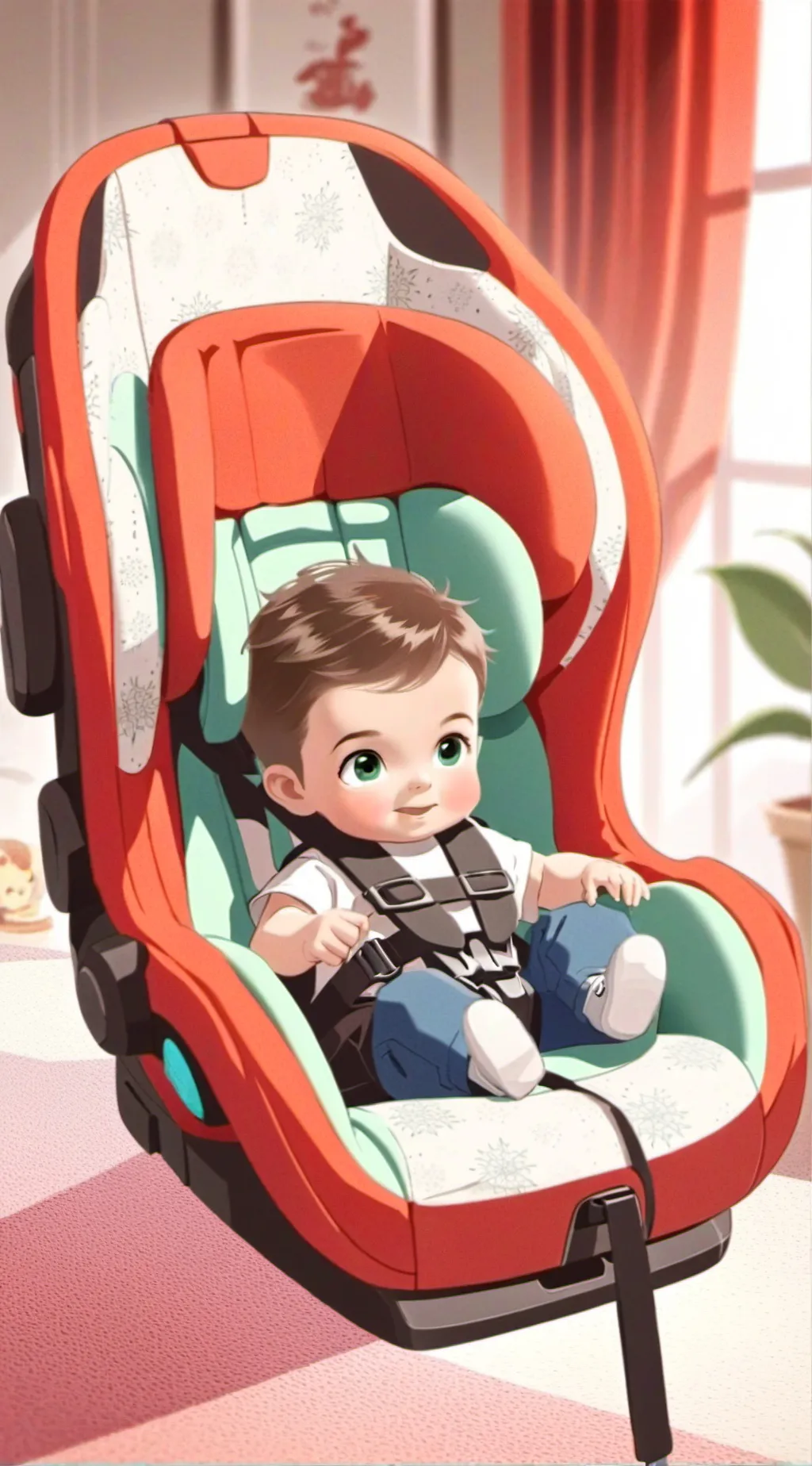 ai character: Family car ride  background