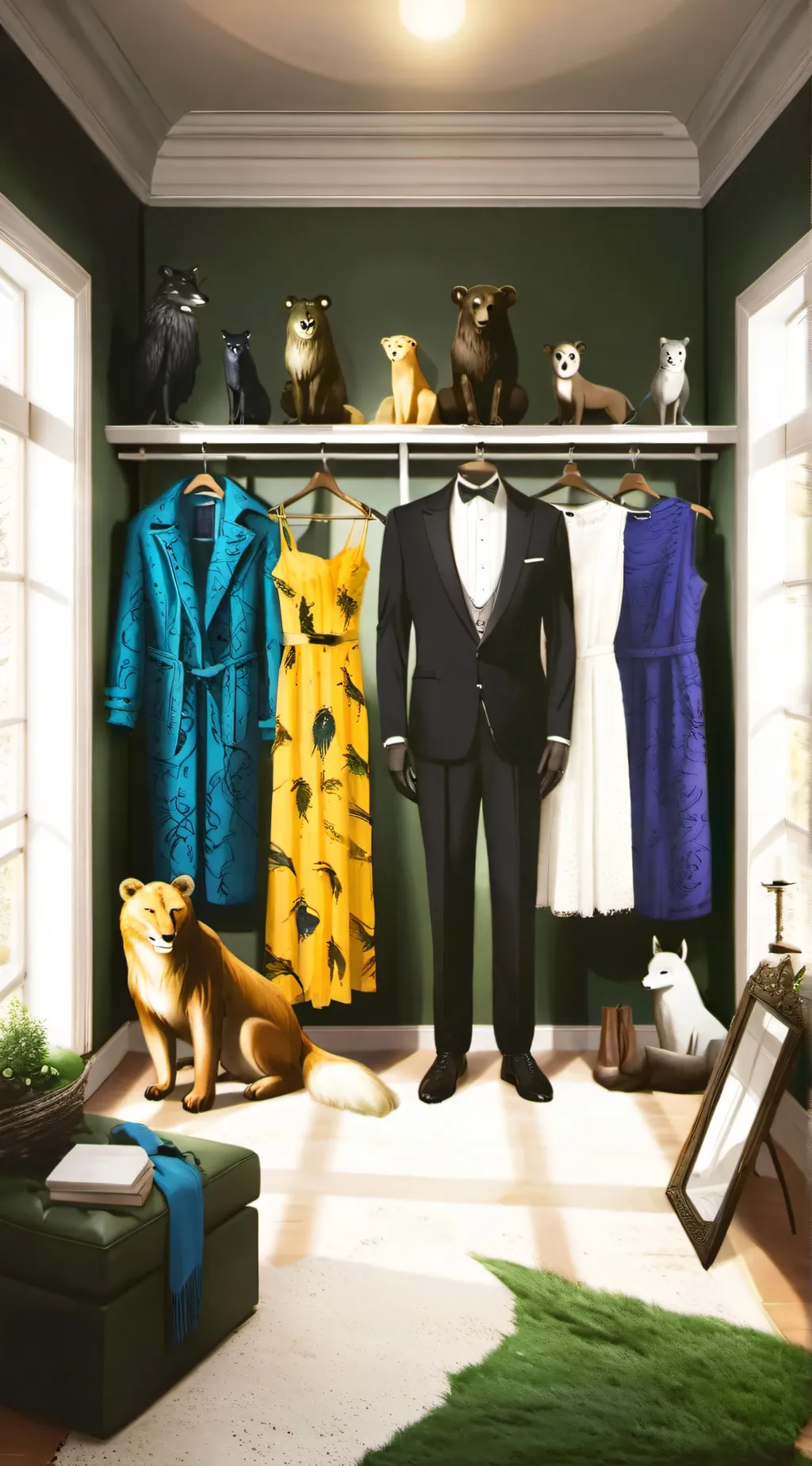 ai character: Fursuit closet background