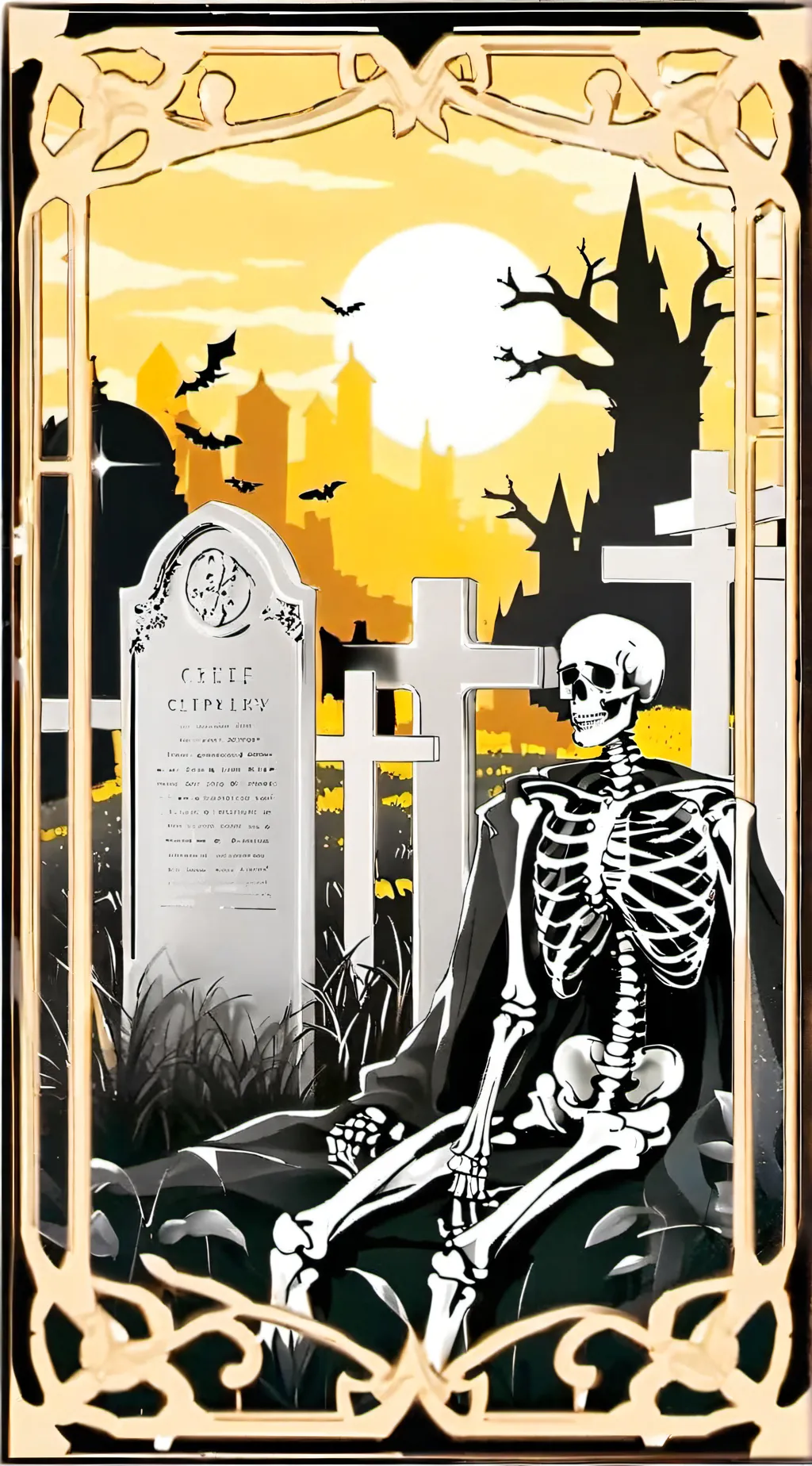 ai character: Goofy skeleton background