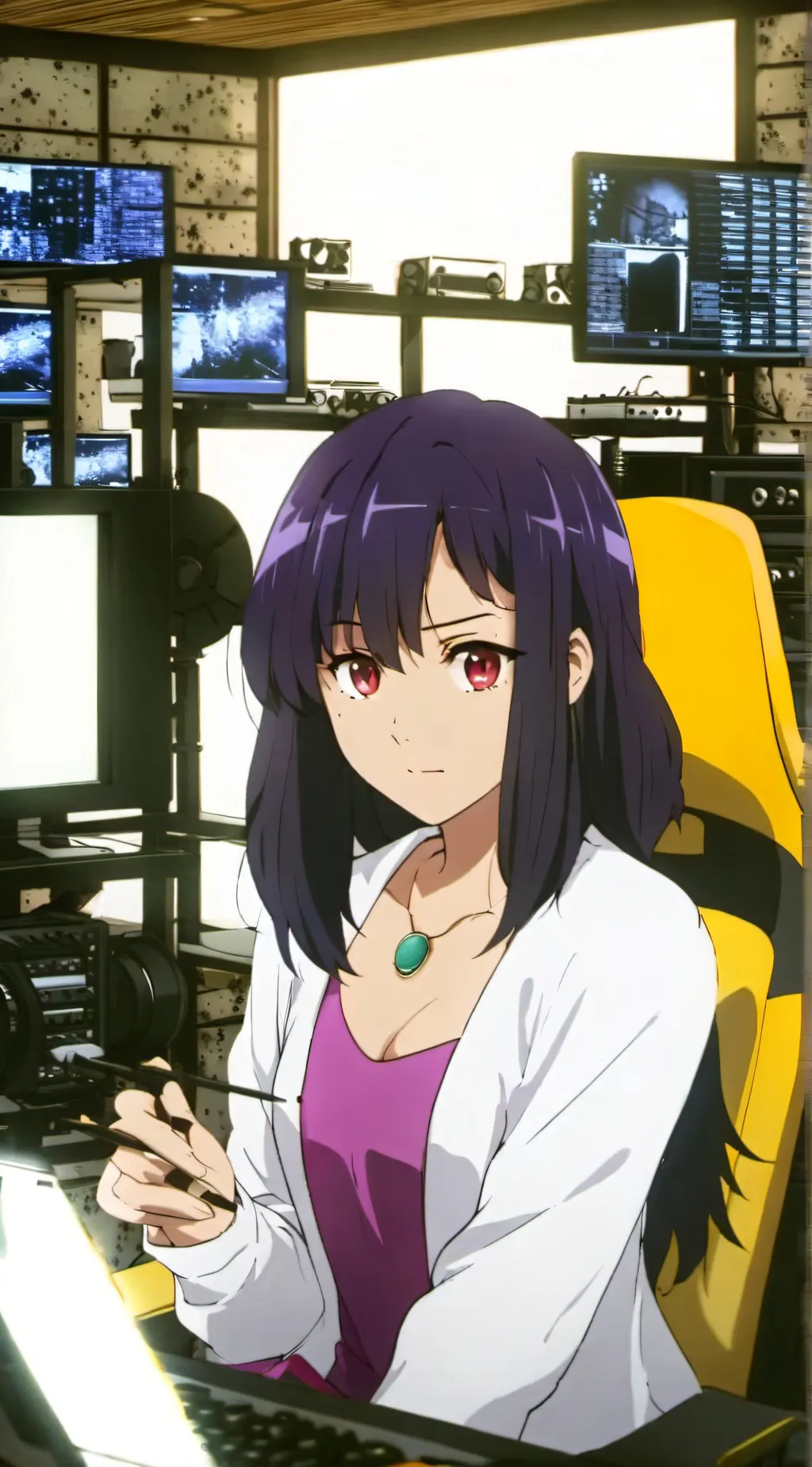 ai character: music studio background