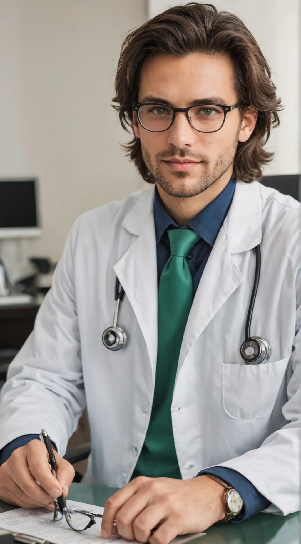 ai character: psychiatre LÉO  background