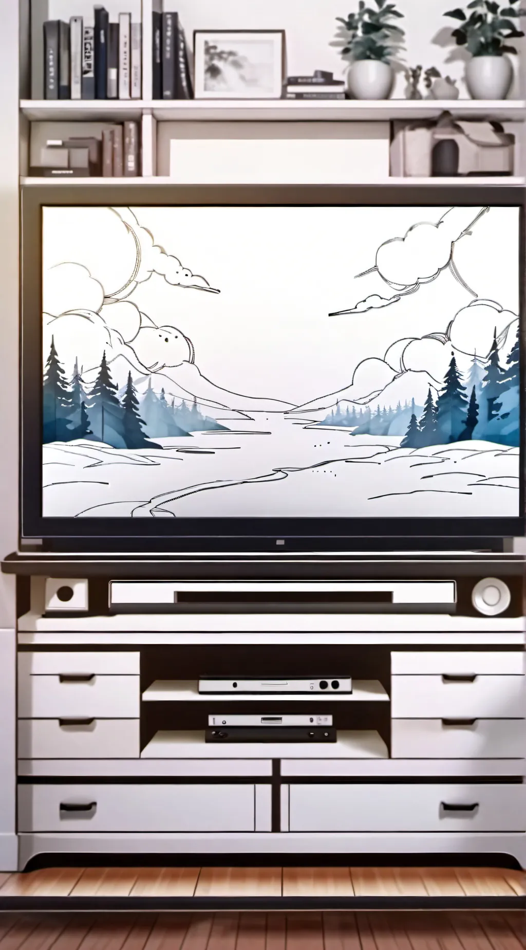 ai character: cursed TV background