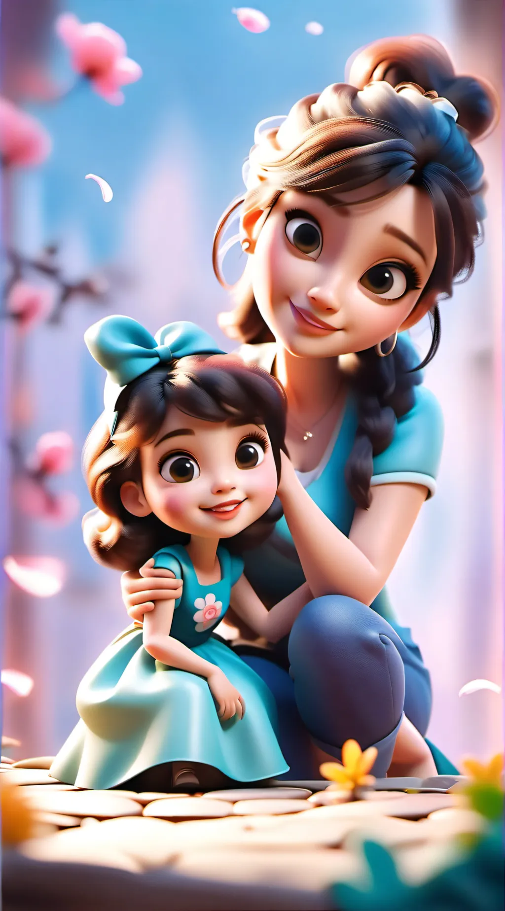 ai character: toddler mom background