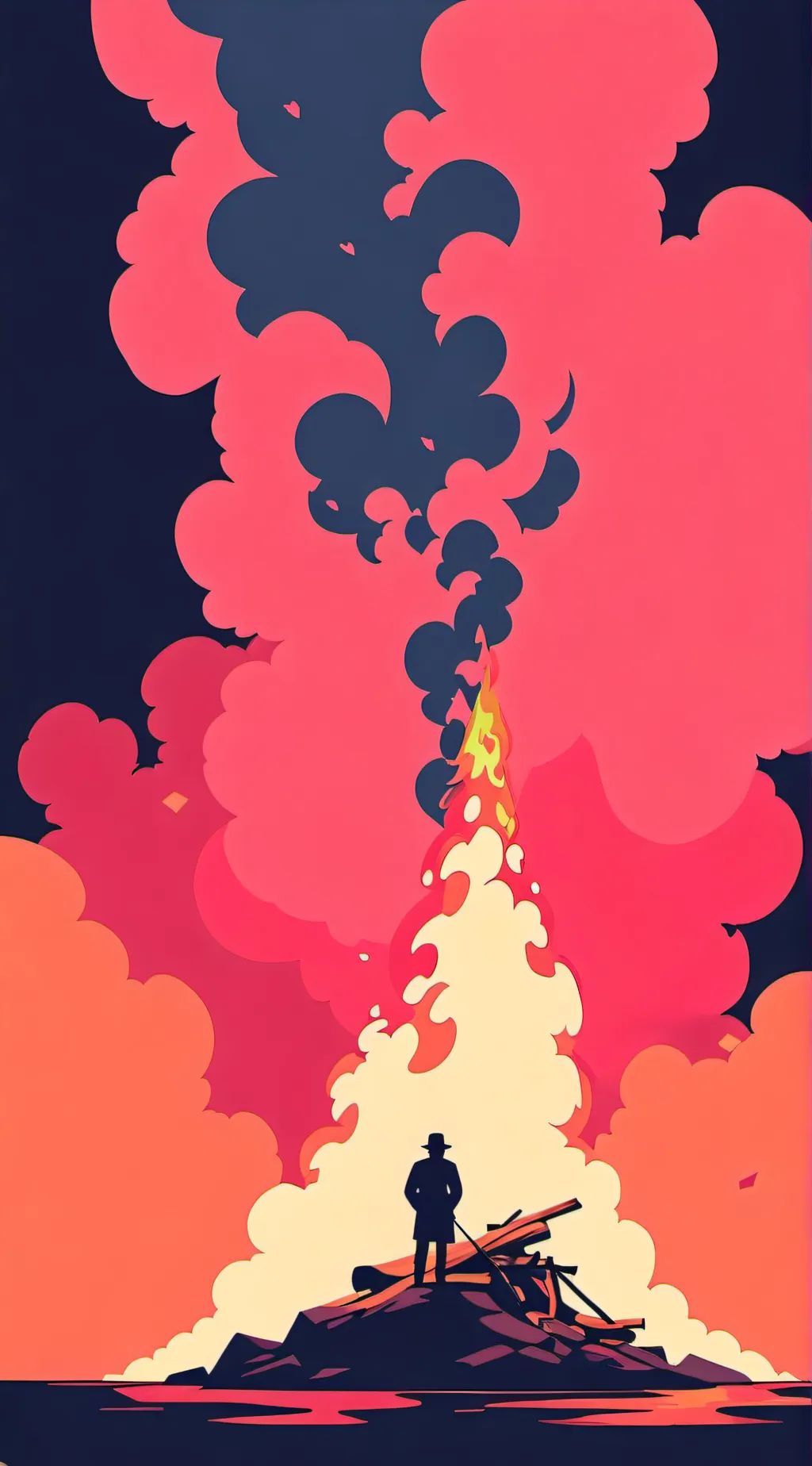 ai character: Arson meme with HH background