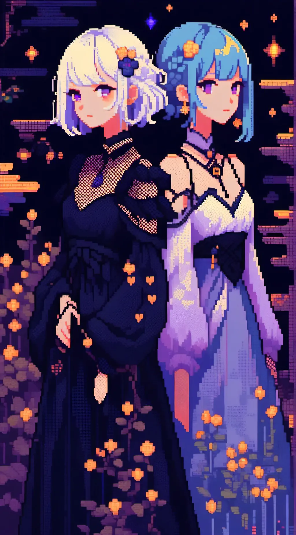 ai character: izzi and bella  background