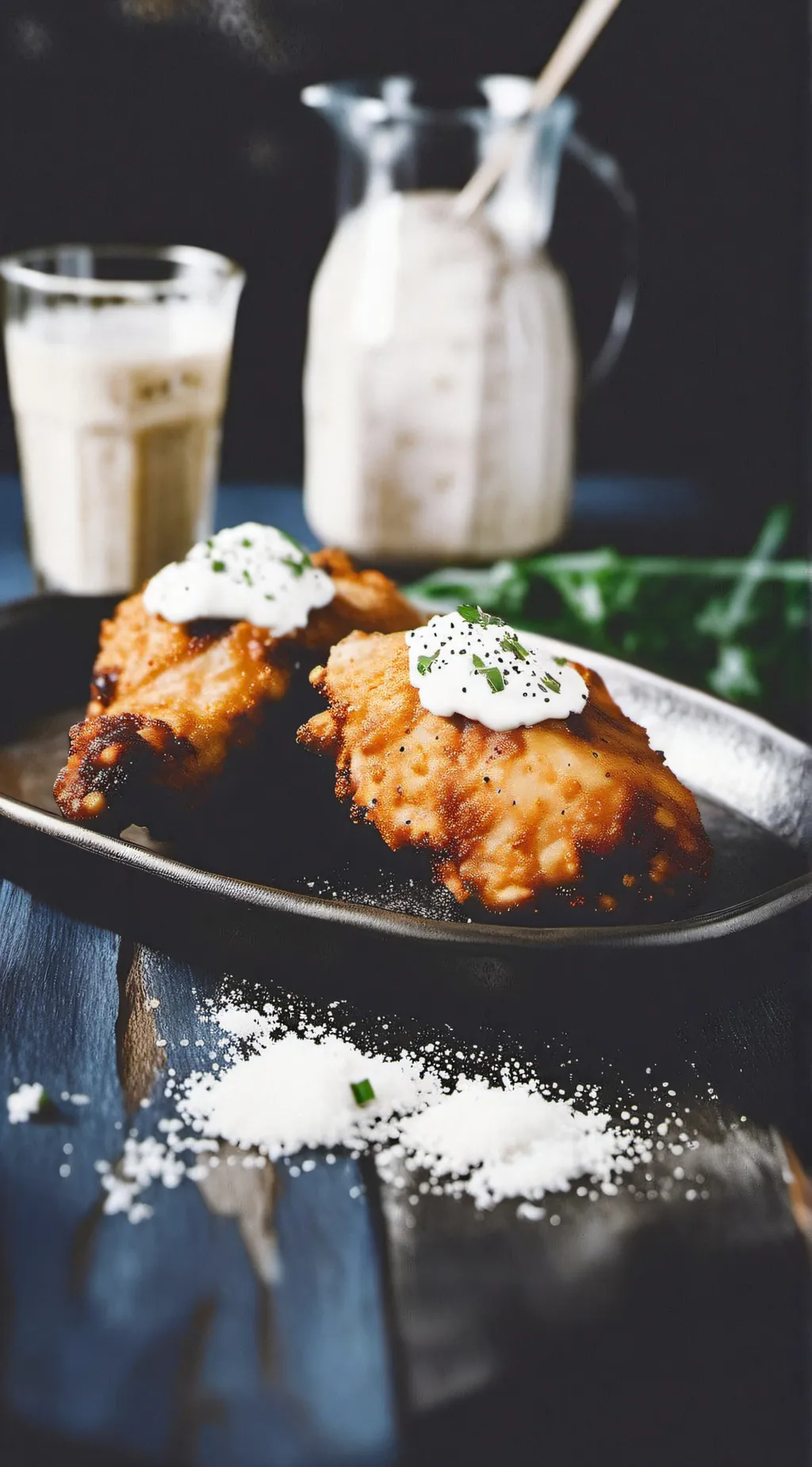 ai character: Cheesy chicken background