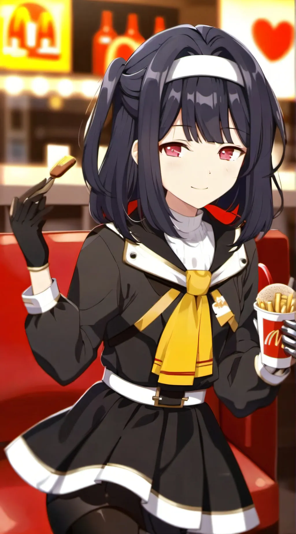 ai character: La cajera ❤️💛❤️ background