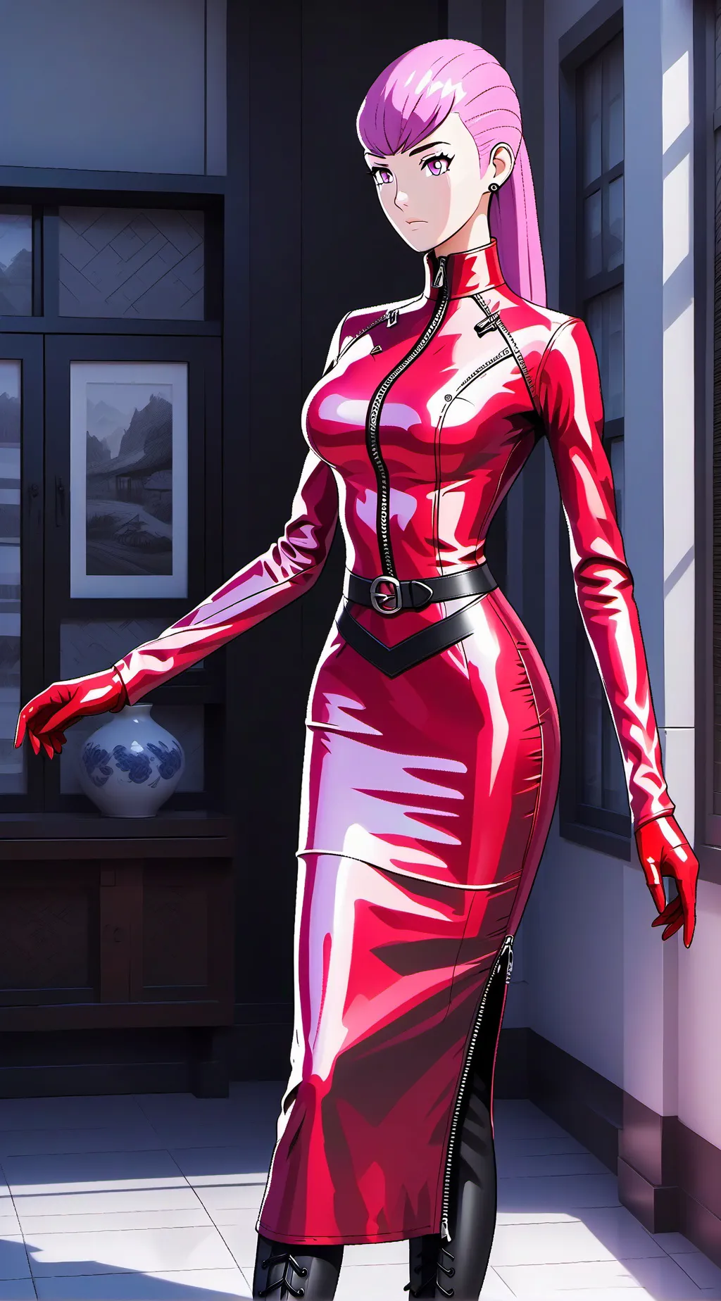 ai character: latex spy background