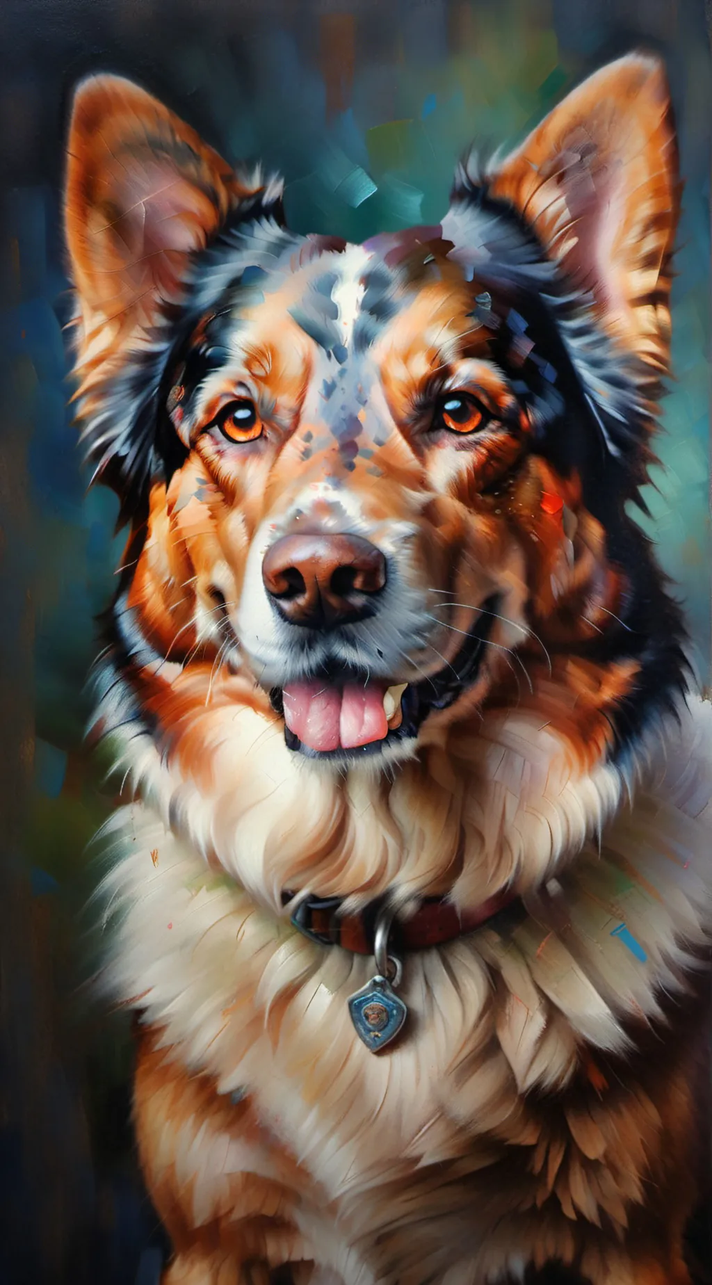 ai character: smiling creative background