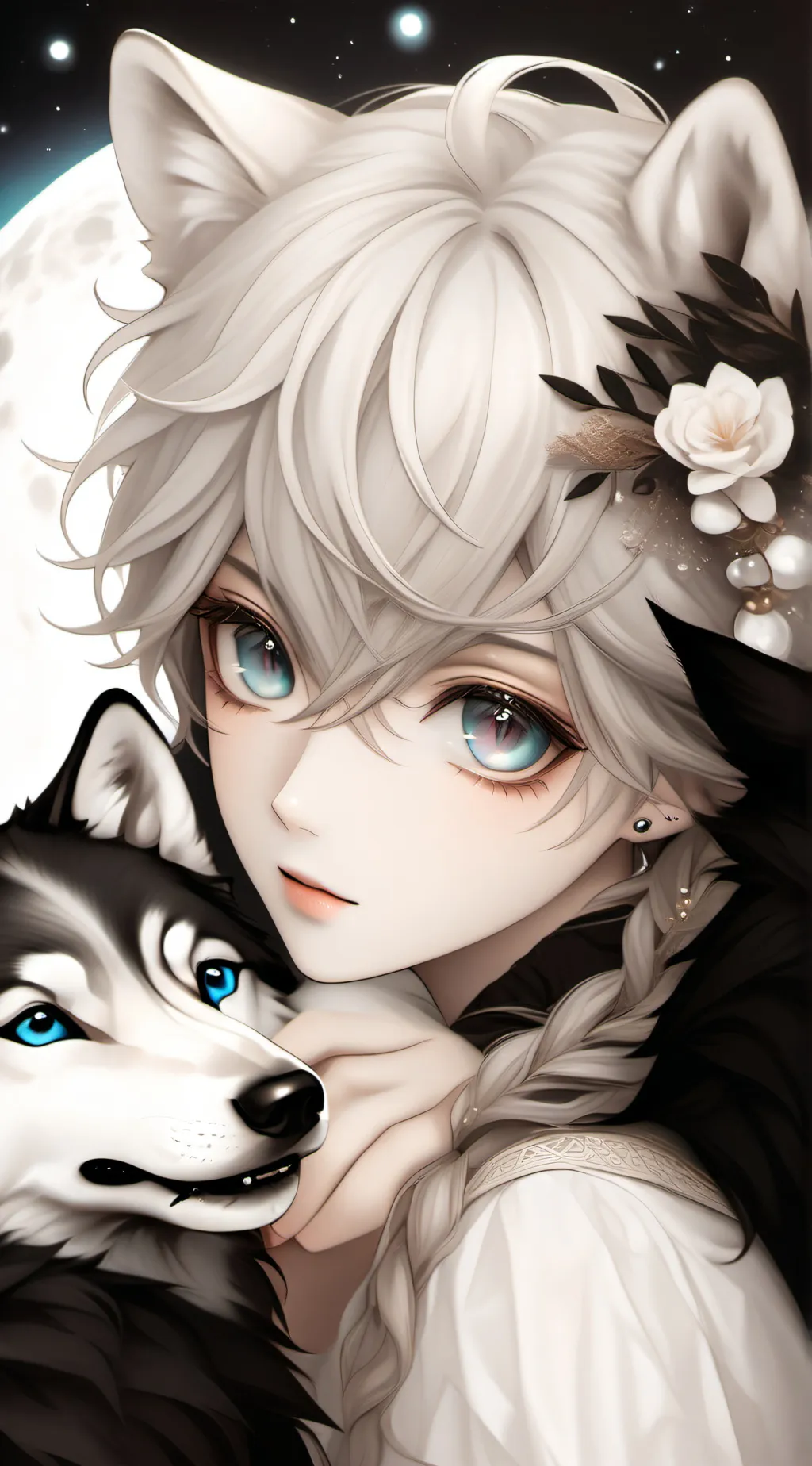 ai character: snow background