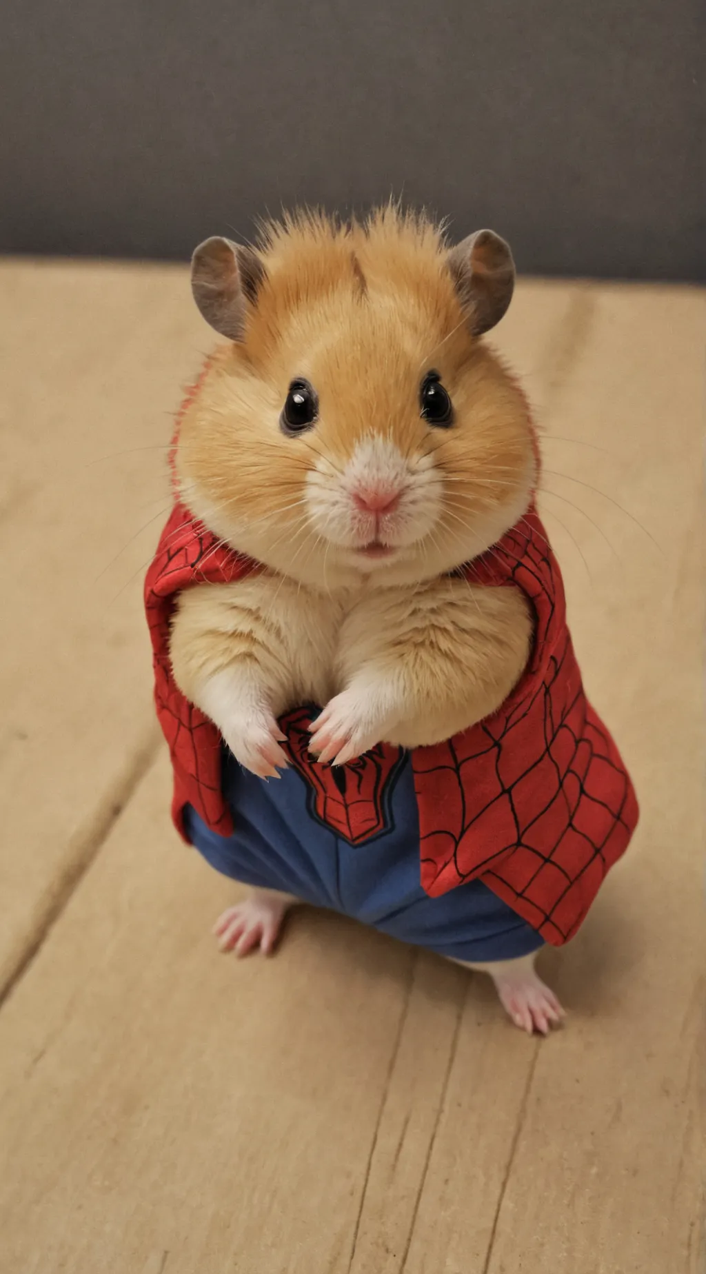 ai character: spider-hamster  background