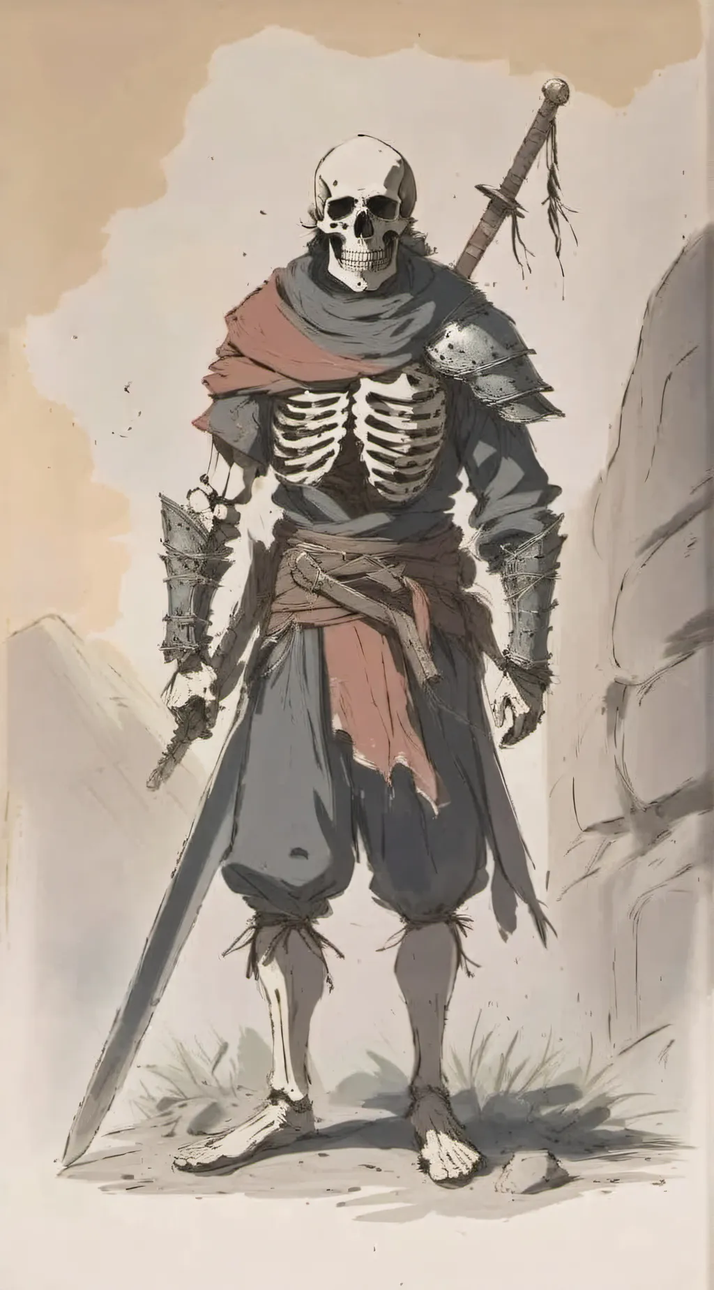 ai character: Skeletony background