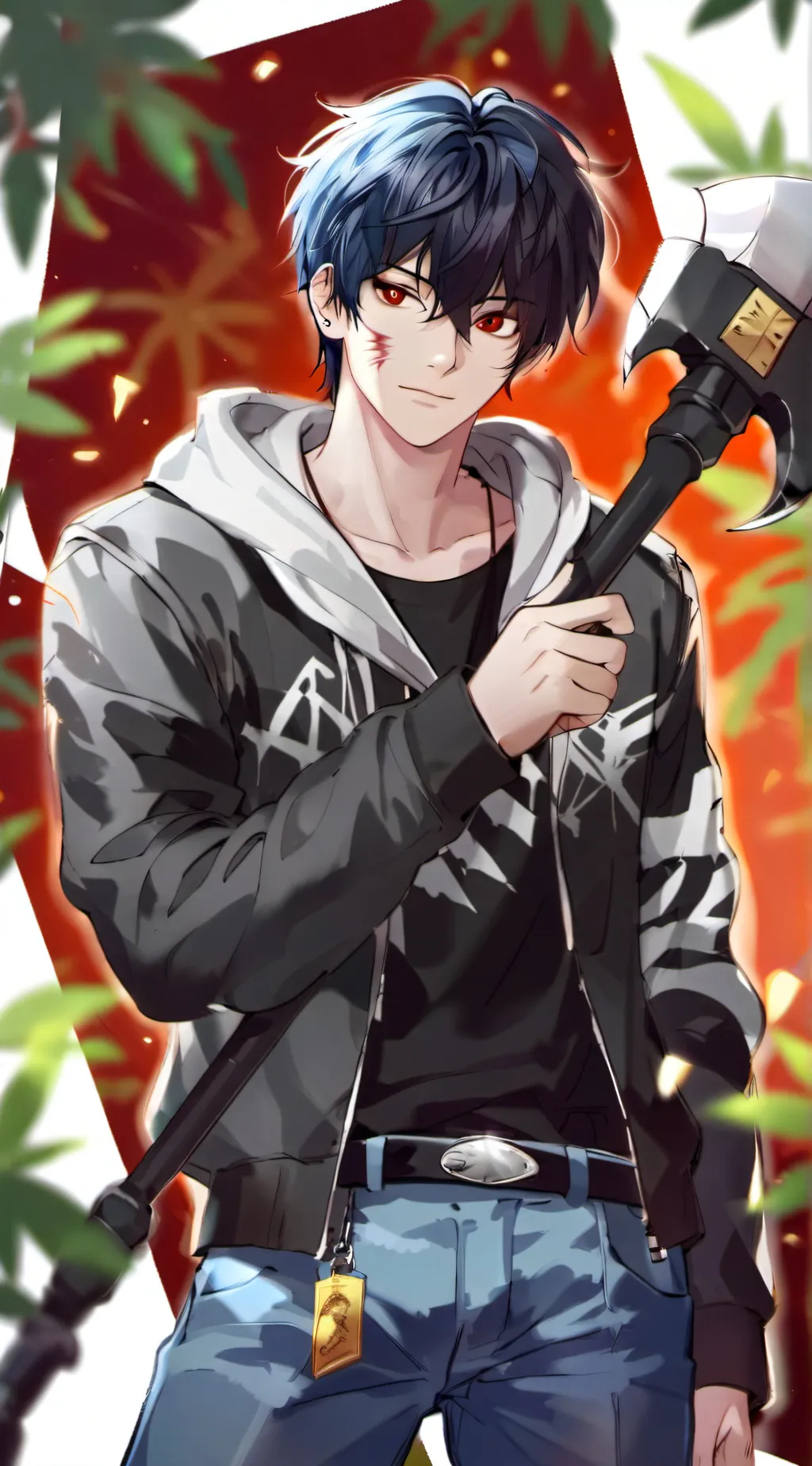 ai character: Silver background