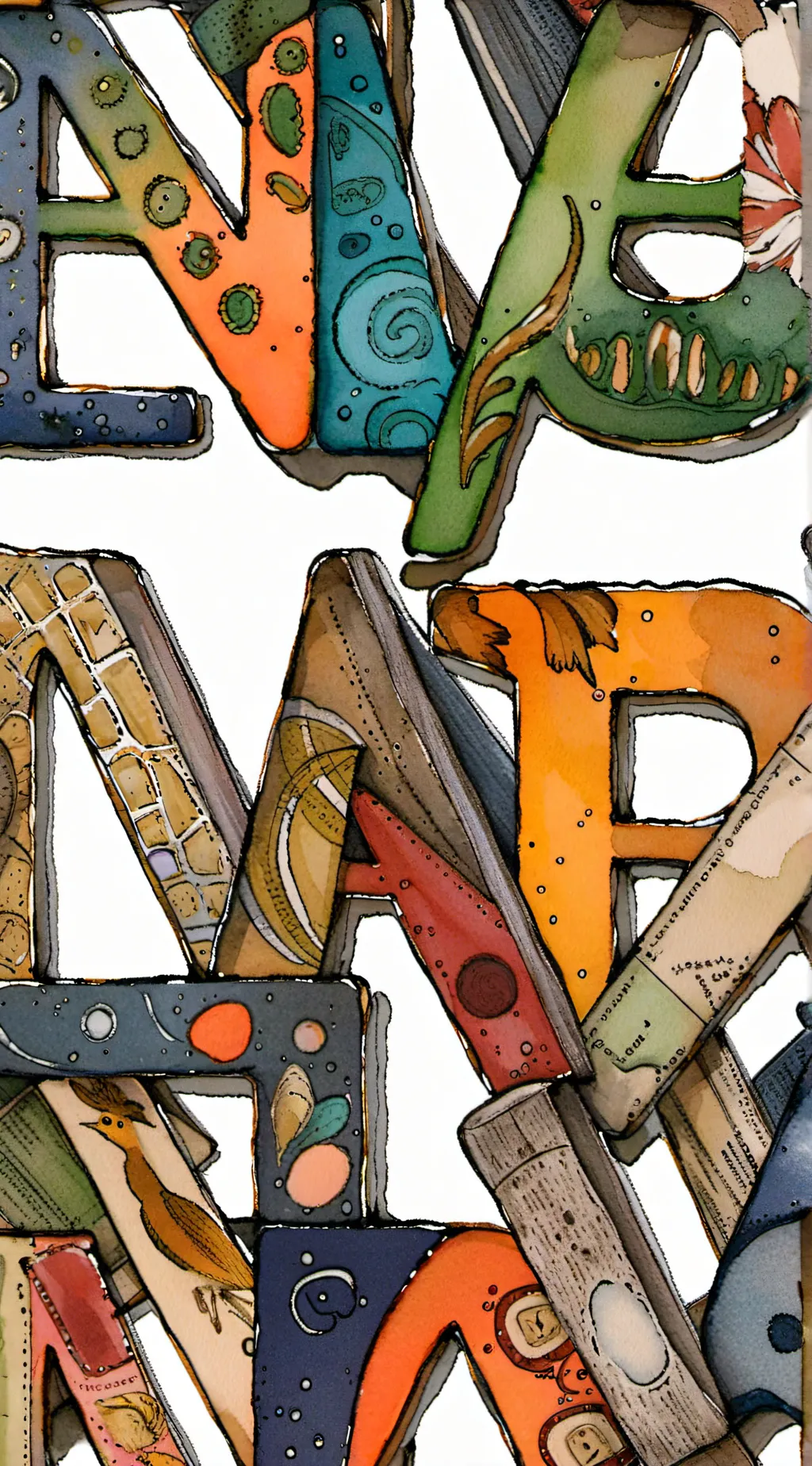 ai character: Alphabet family ￼ background