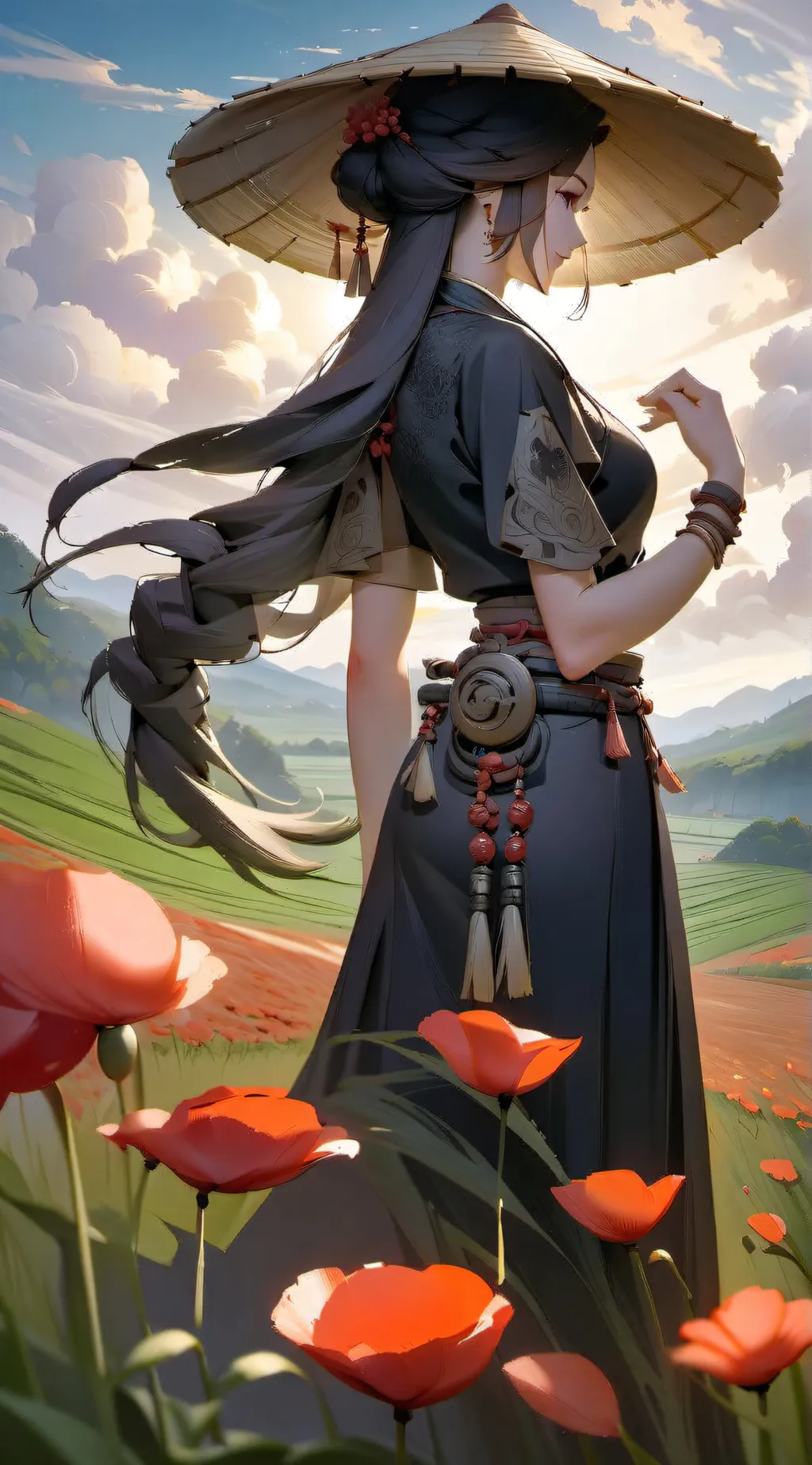 ai character: Rain Flower background