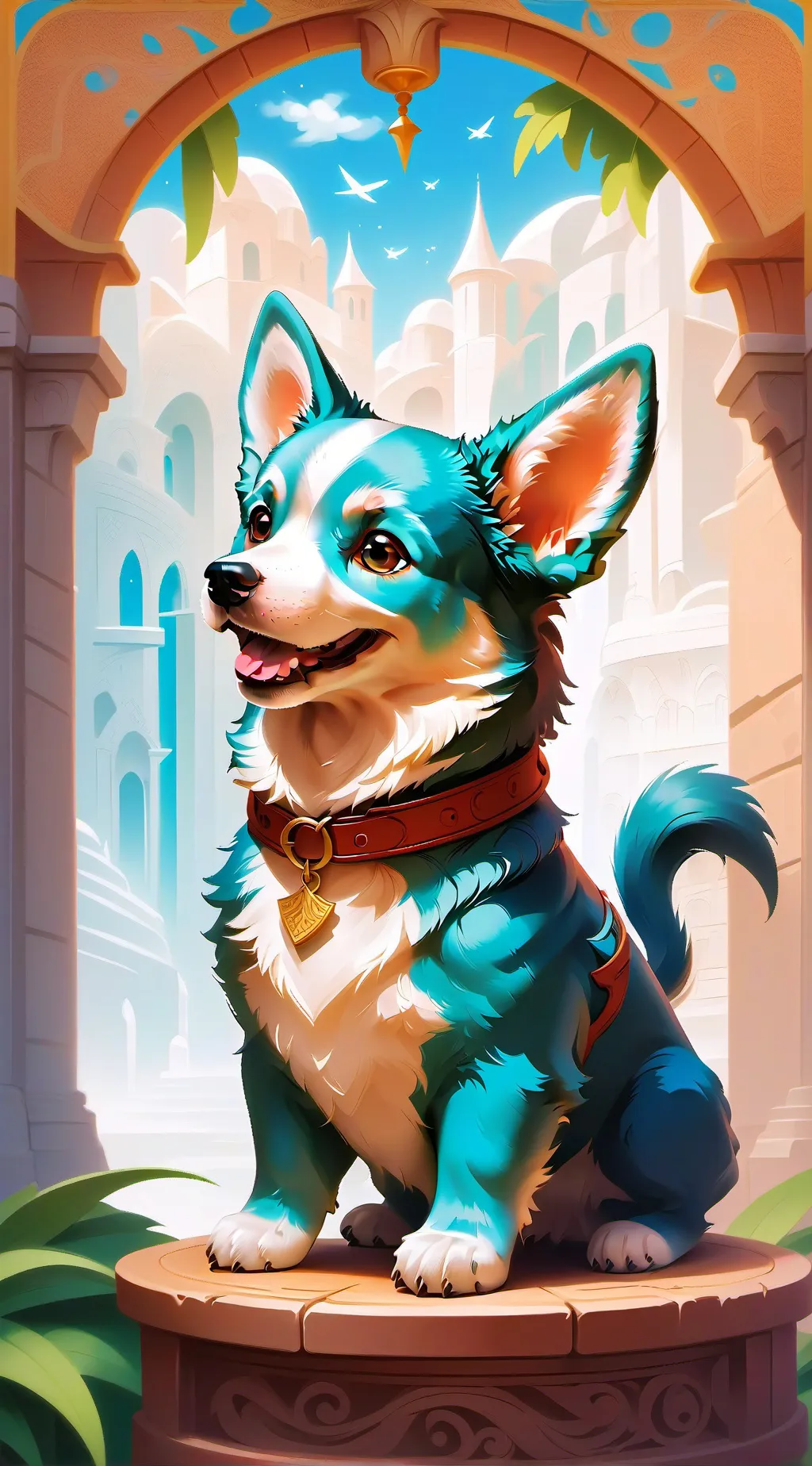 ai character: Perro bebe background