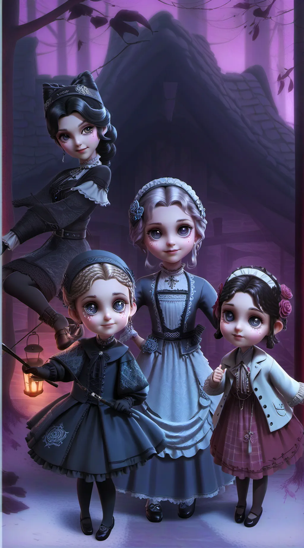 ai character: Group of girls background
