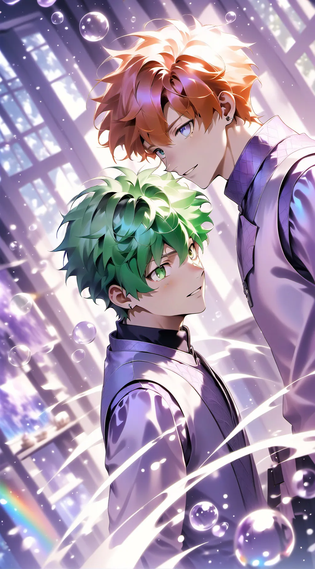 ai character: bakugo and deku background