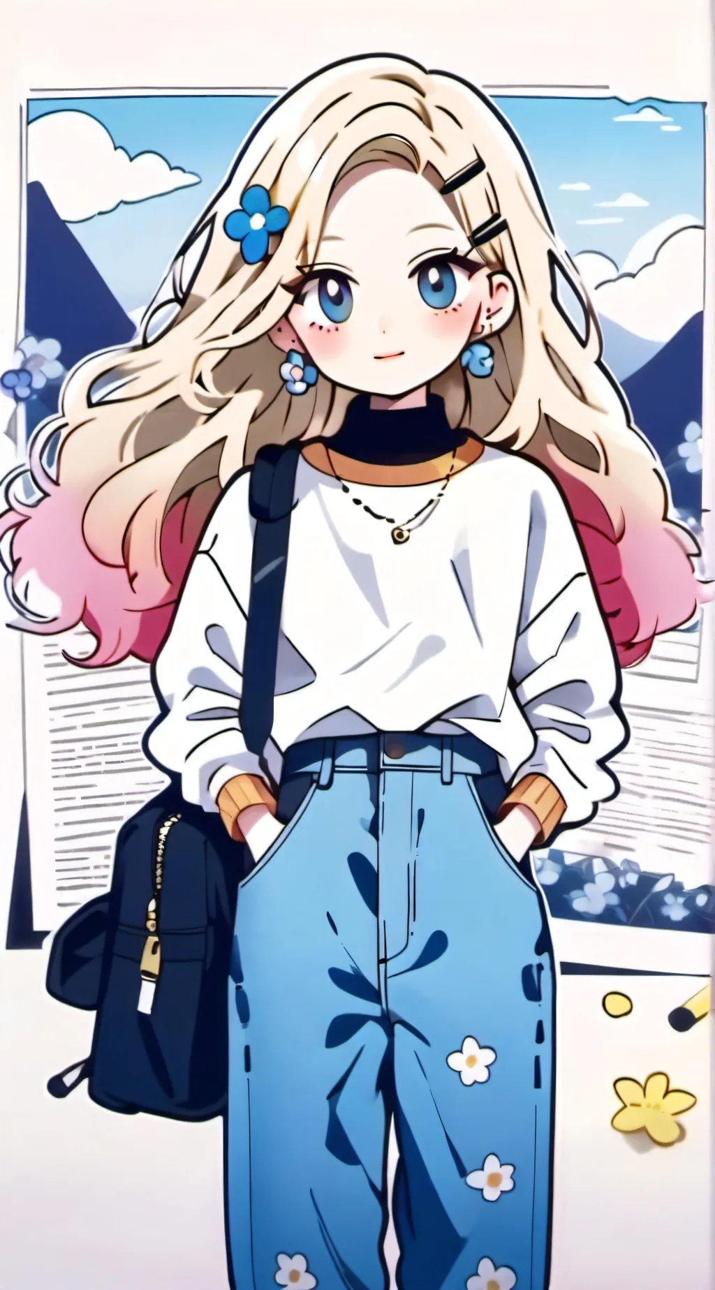 ai character: Lilac background