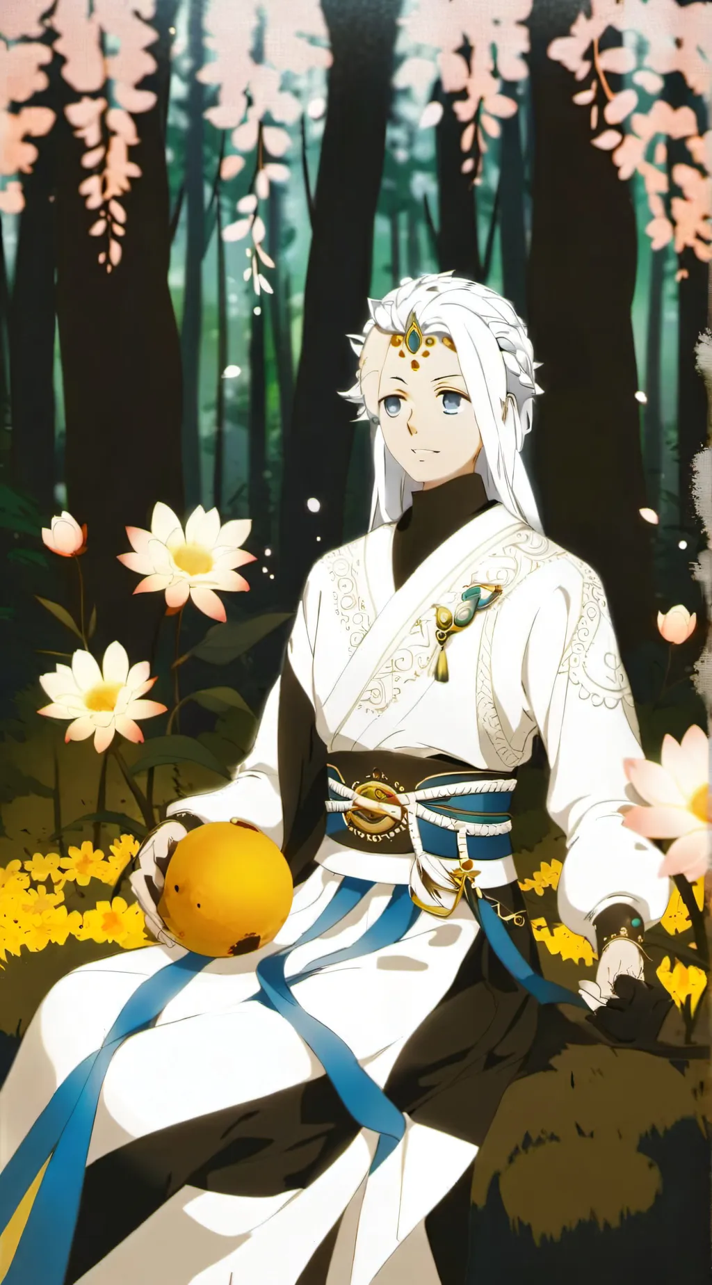 ai character: renua silver background