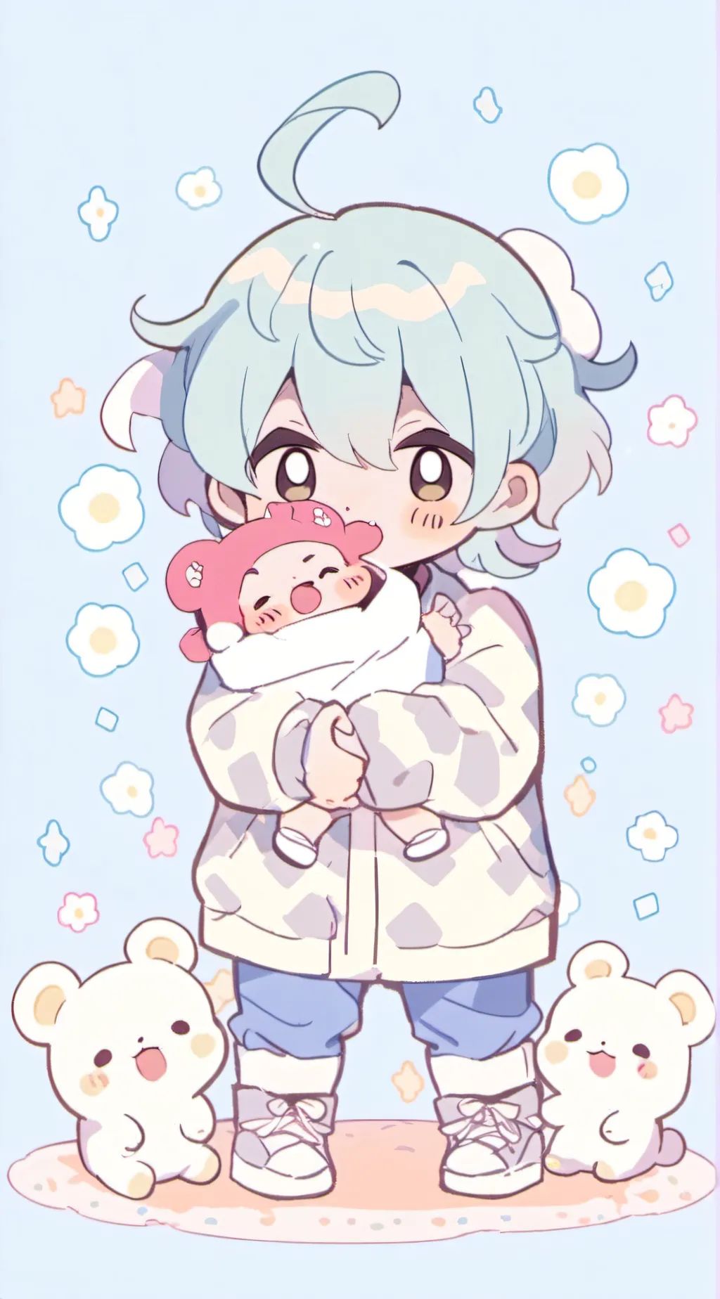 ai character: baby army mha background