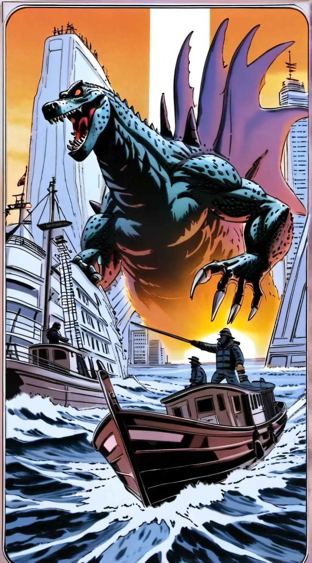 ai character: family boat background