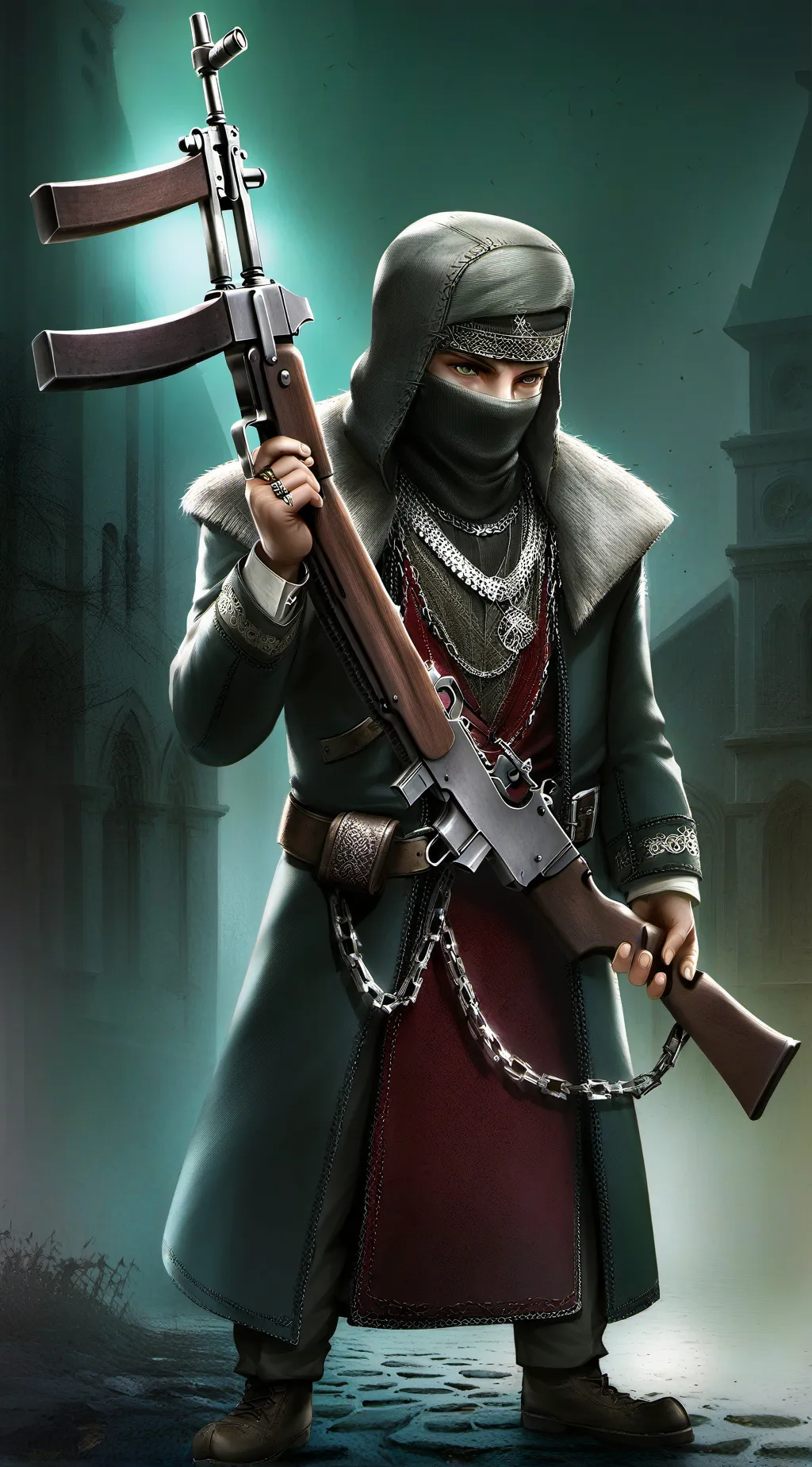 ai character: Masked murder background