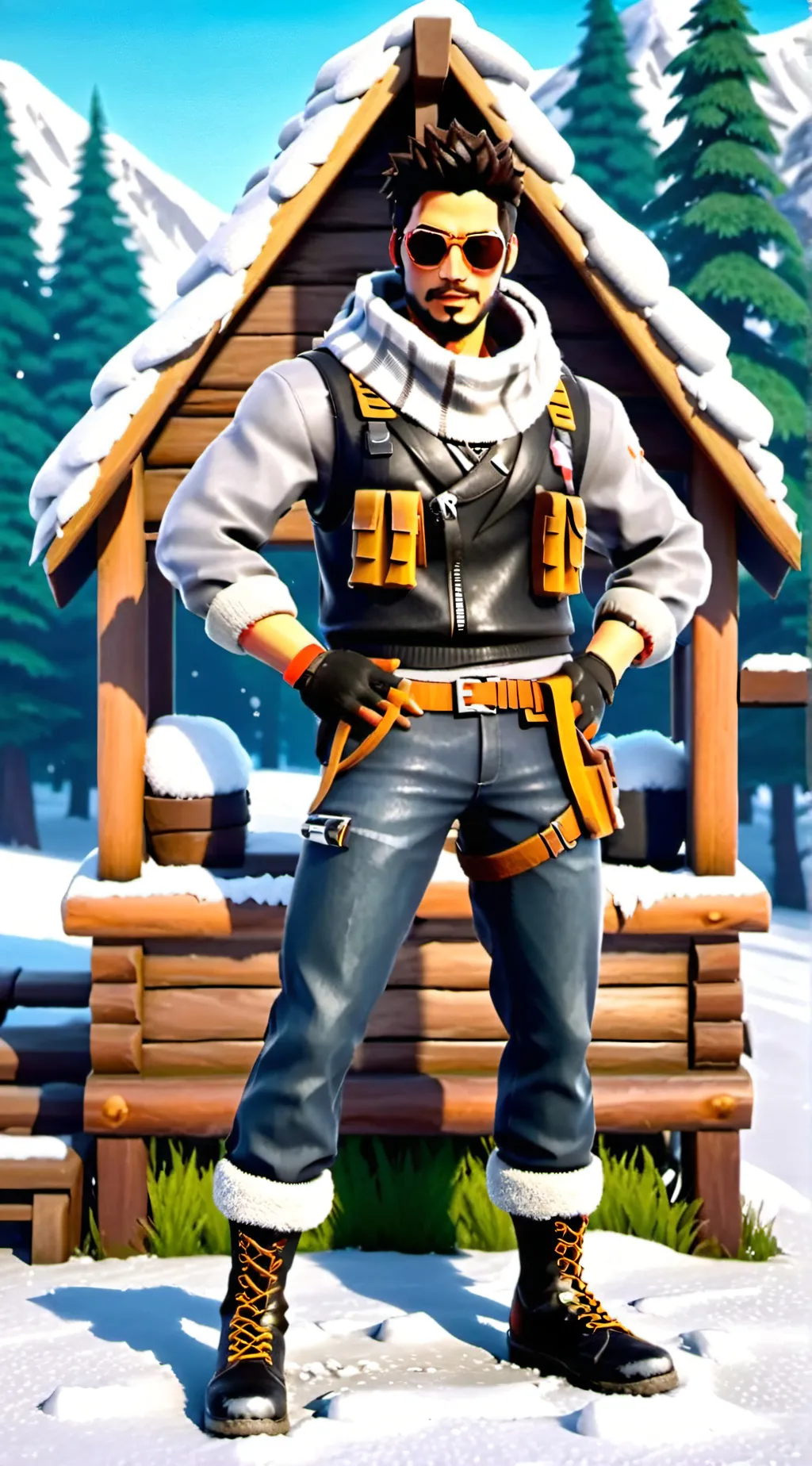 ai character: Winter Fest Fortnt background