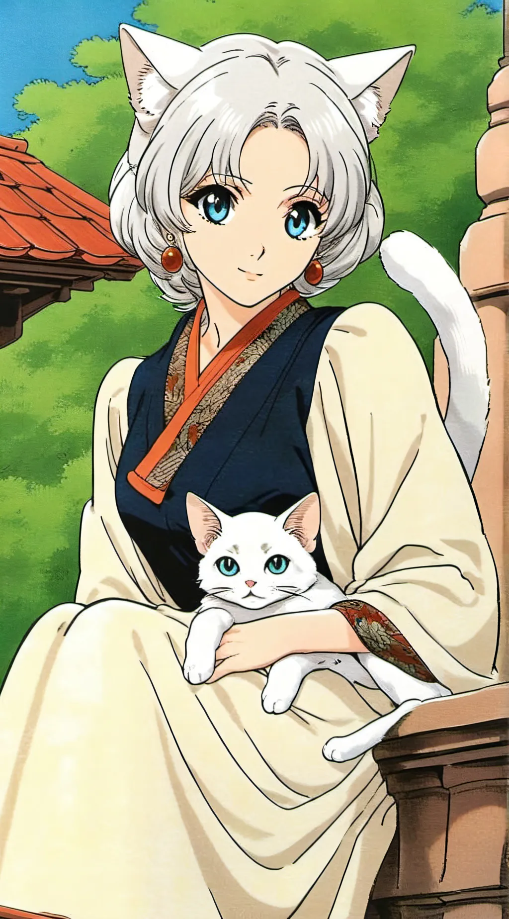 ai character: Old snowy background