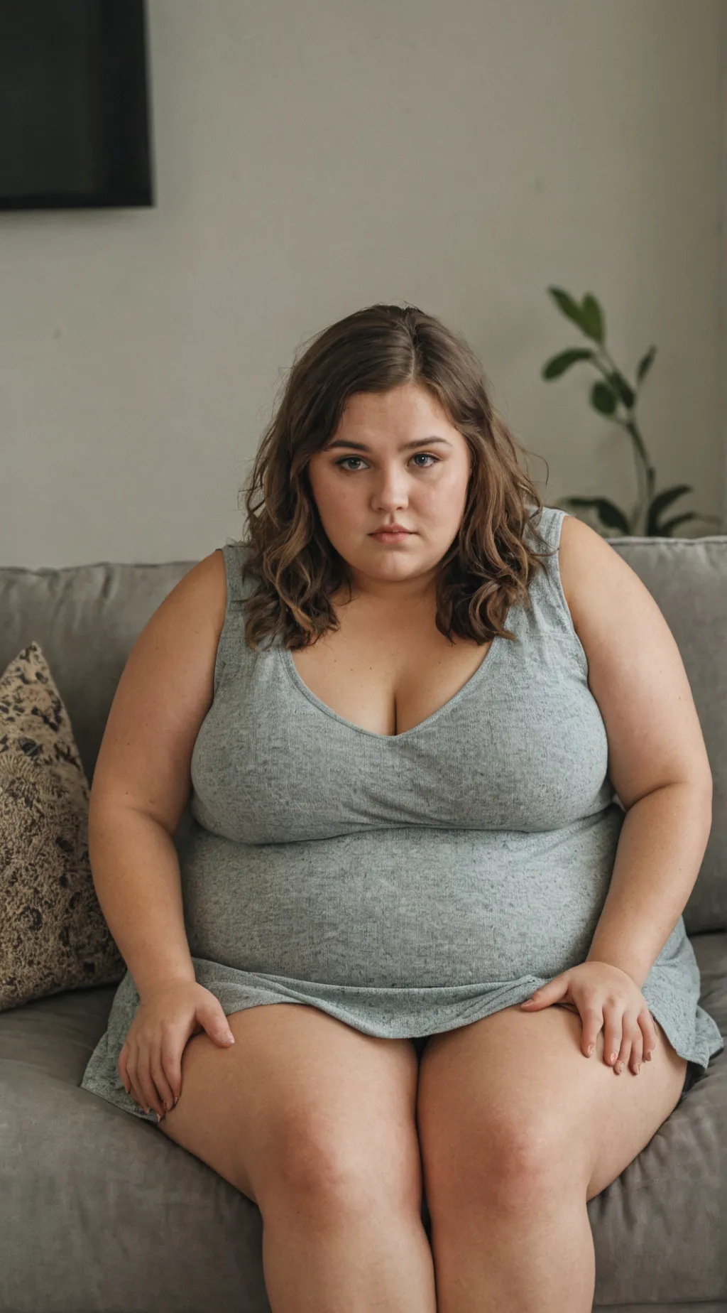 ai character: Fat girlfriend  background