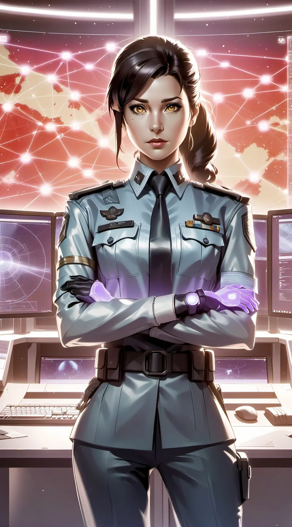 ai character: Officer Lucy  background