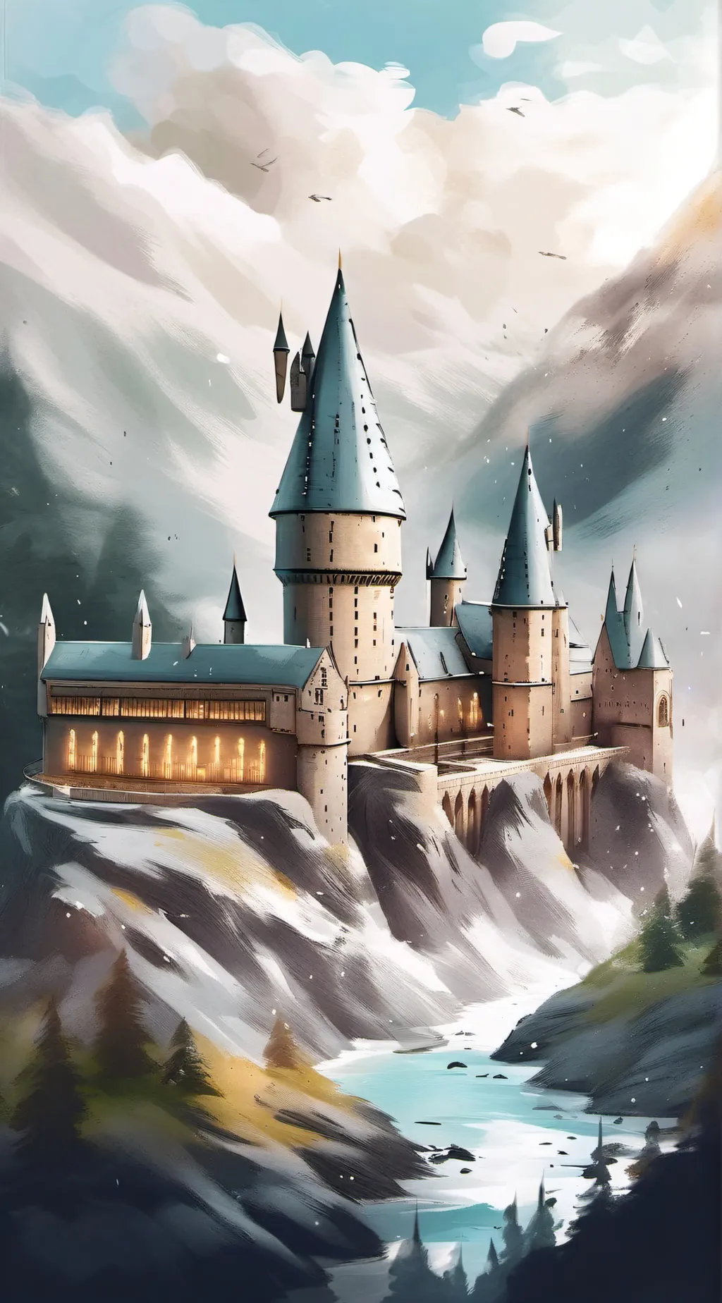 ai character: Hogwarts sports background