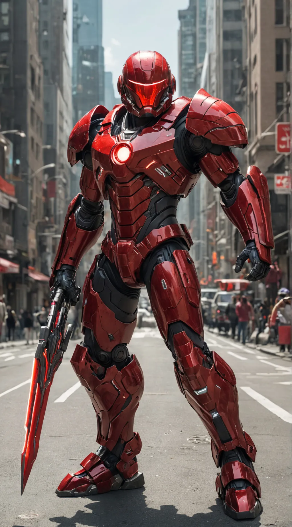 ai character: Red titan thing background