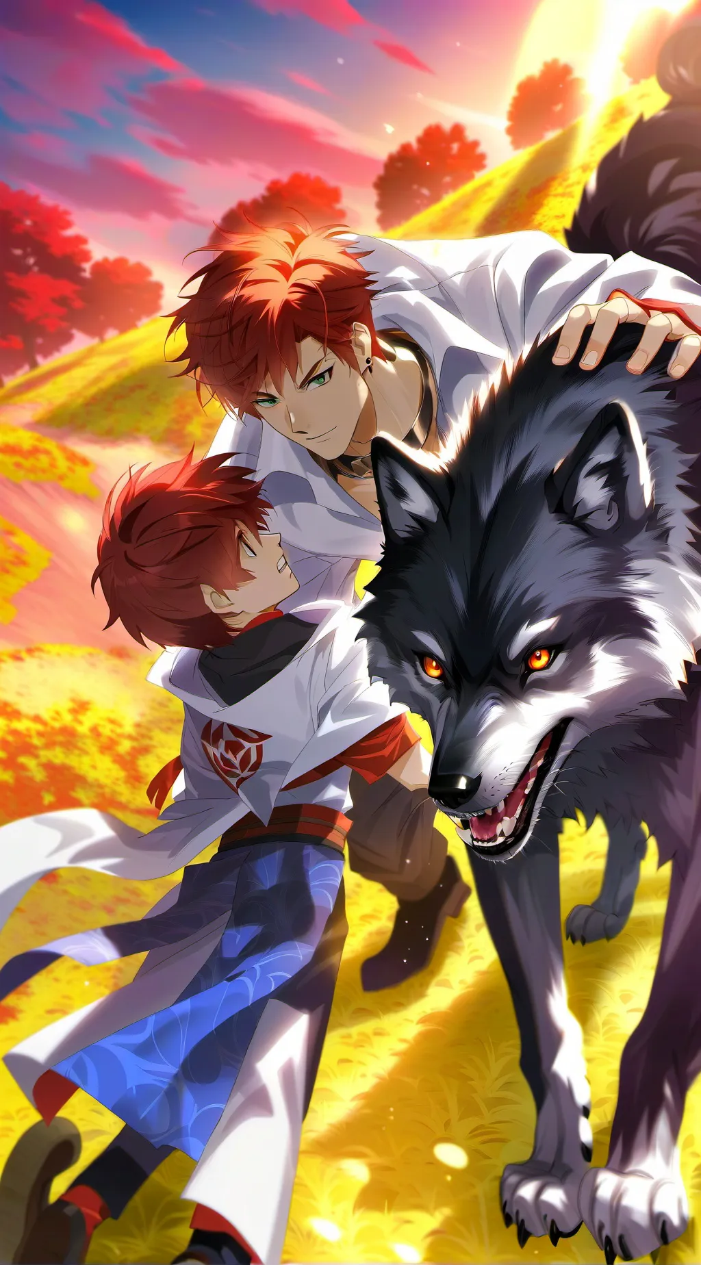 ai character: Bakugo x Kirishima background