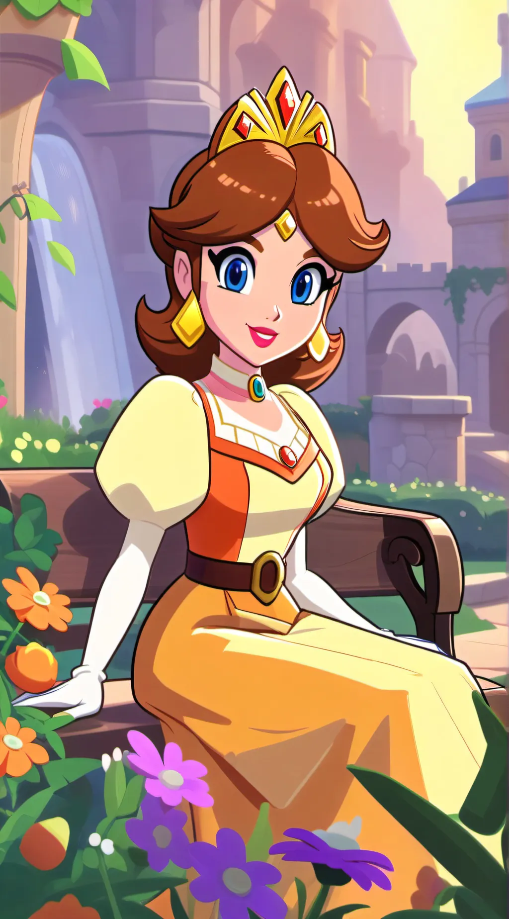 ai character: Princess Daisy  background